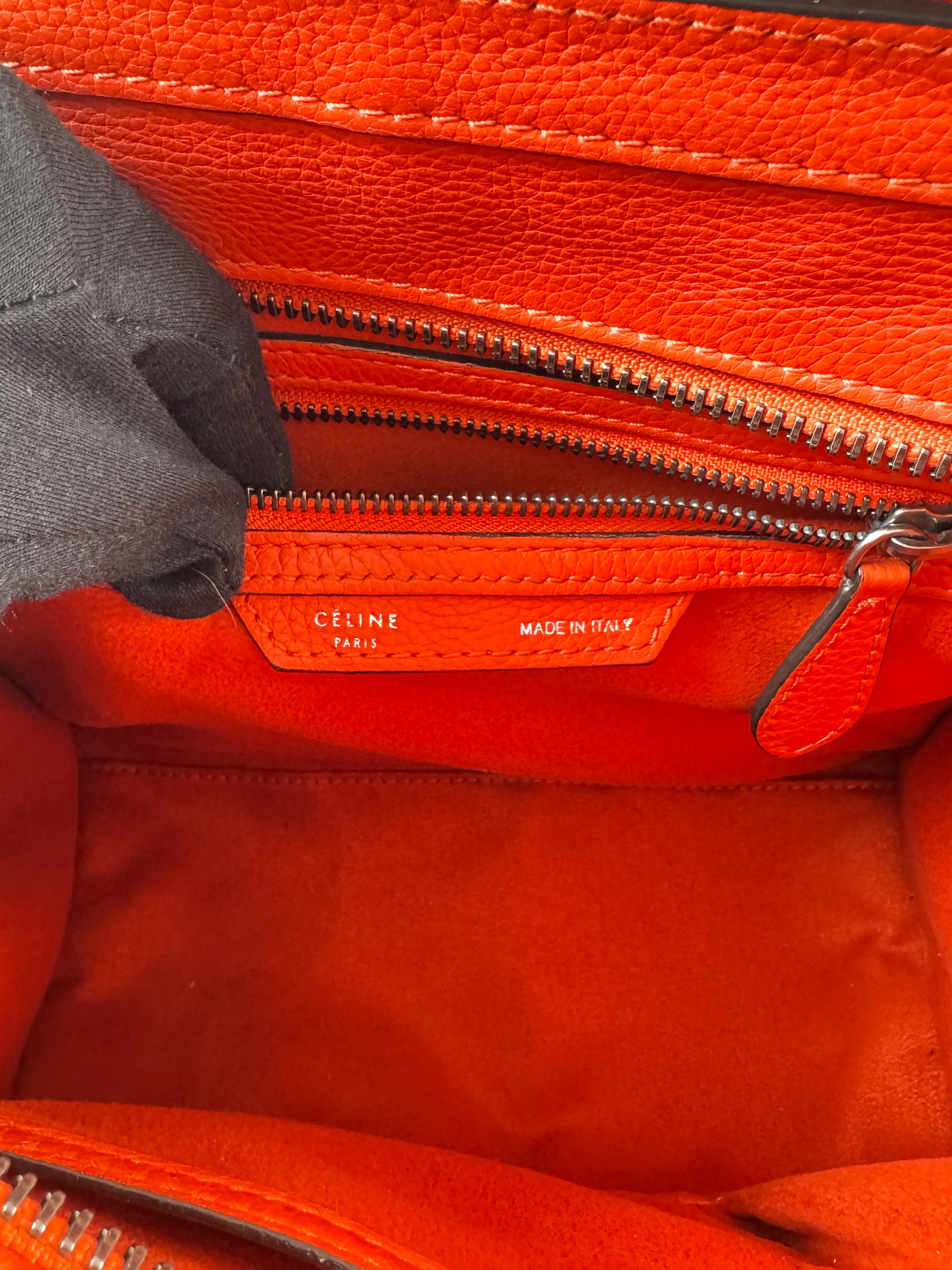 Celine red/orange micro luggage tote F-CE-0153