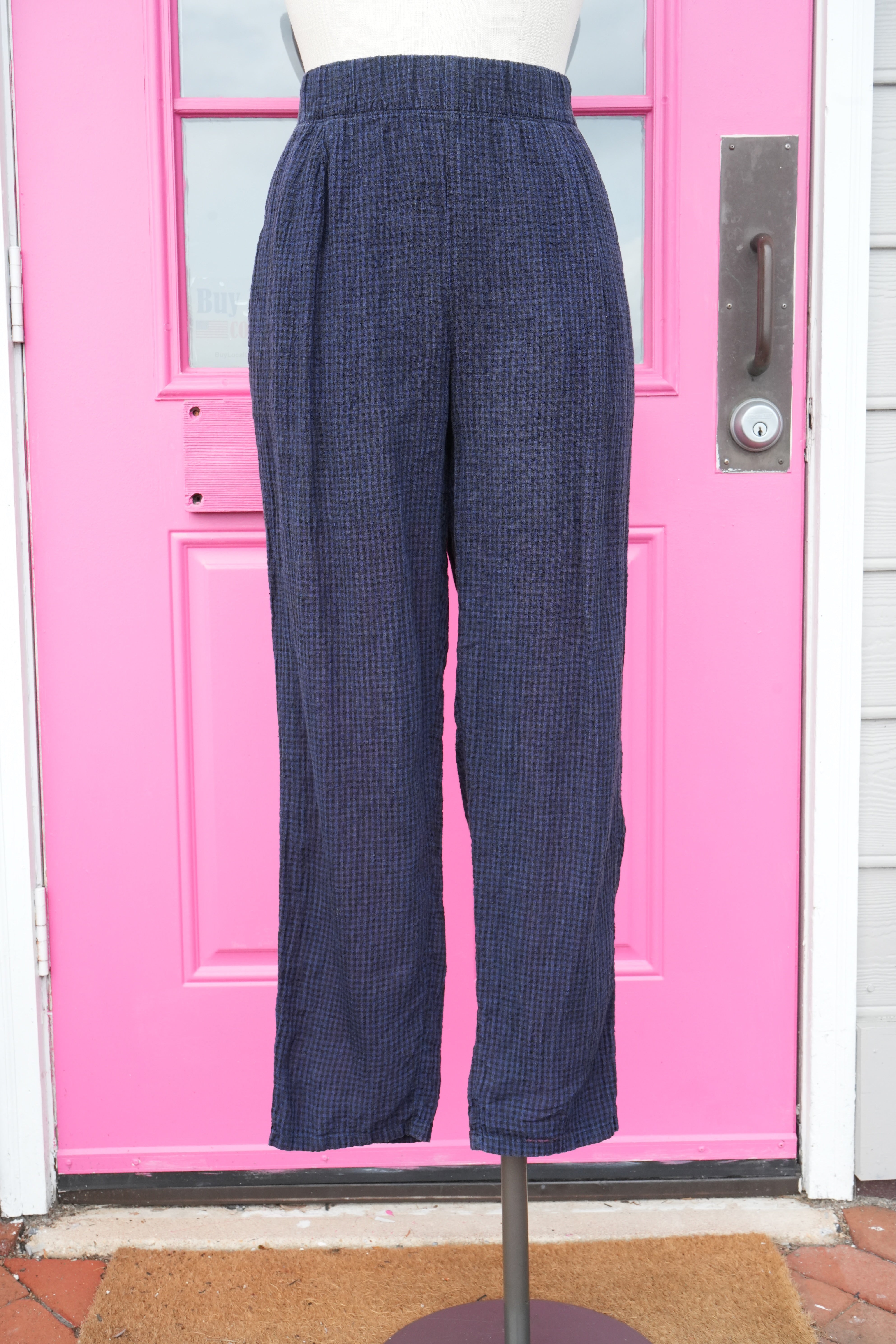 Eileen Fisher navy black tank pant set size M
