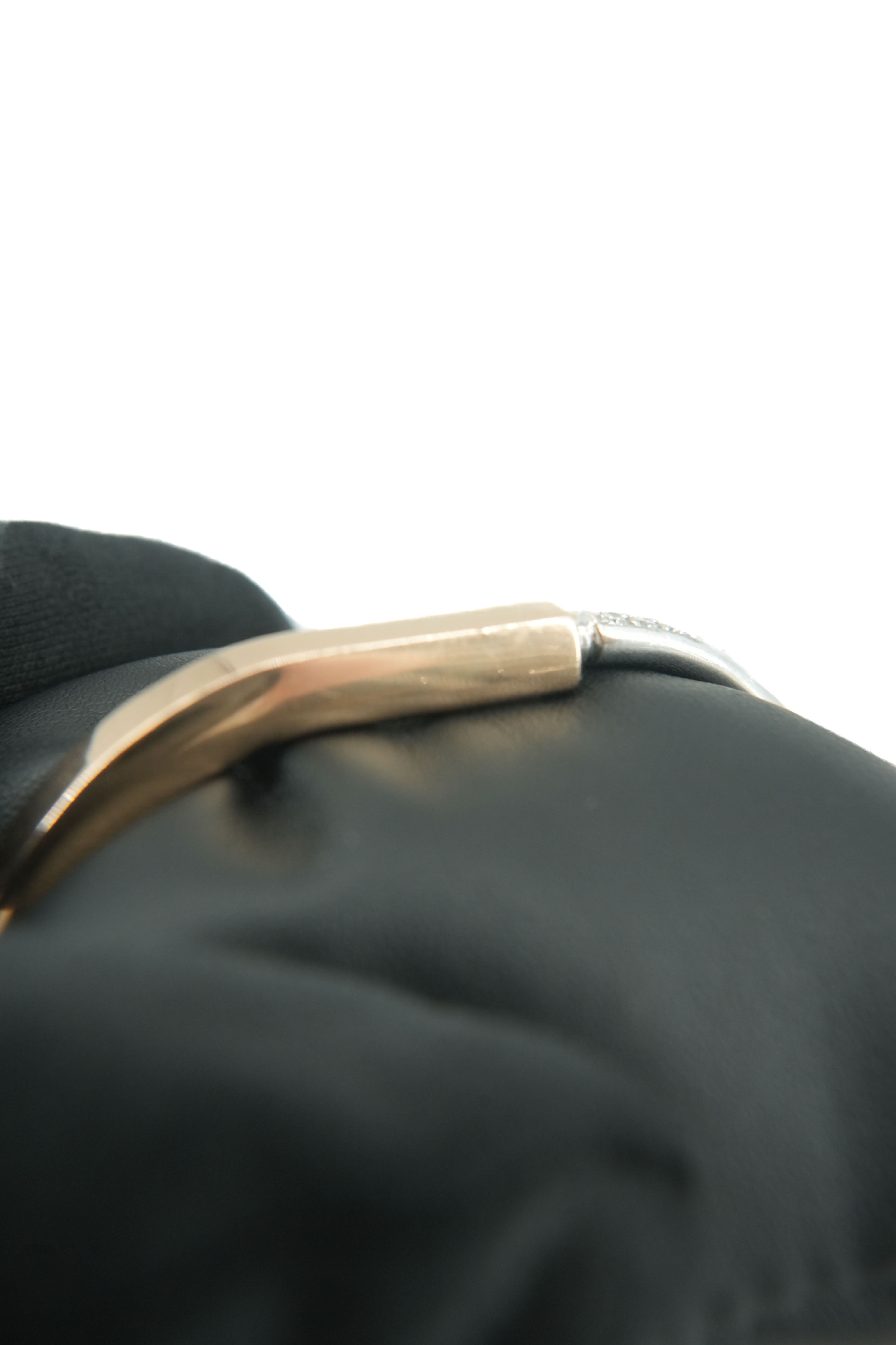 Tiffany & Co 18k rose gold and white gold diamond lock bangle 221007