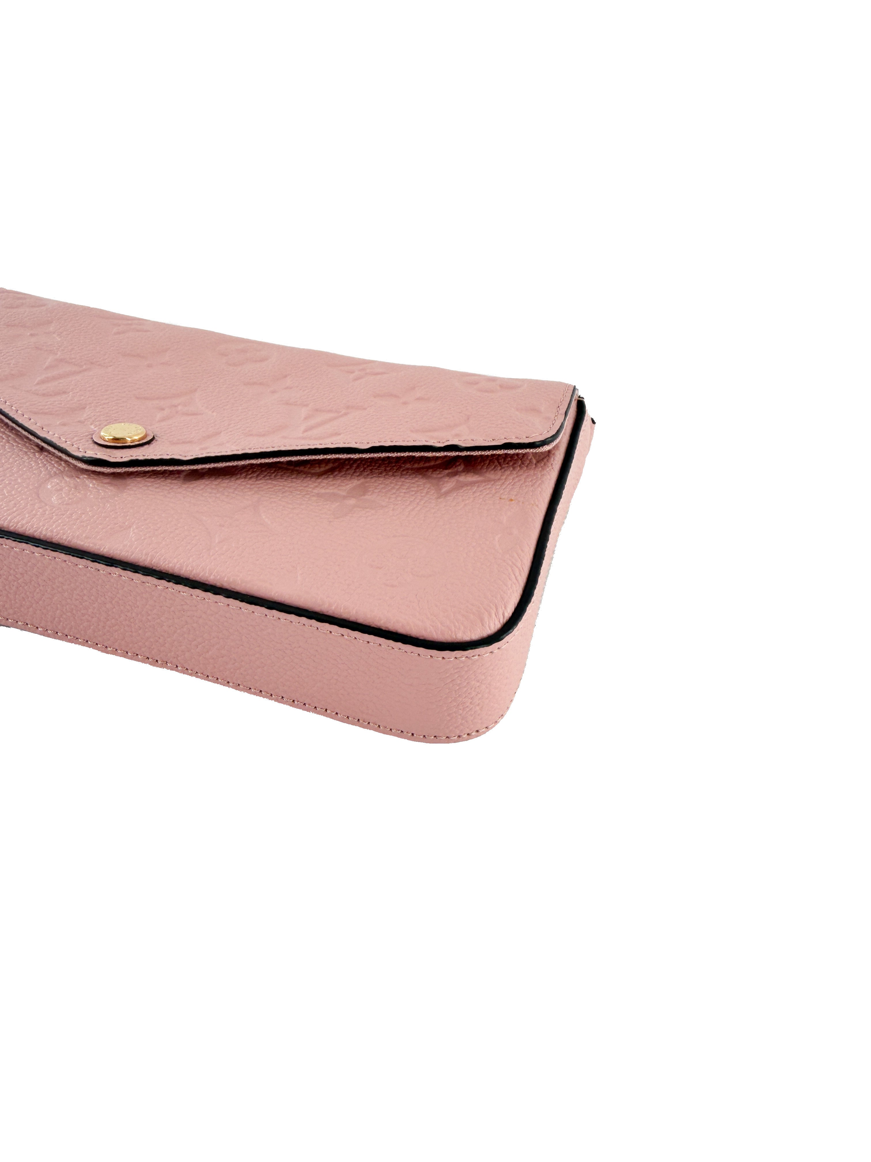 Louis Vuitton light pink empreinte leather Felicie pochette SP1260