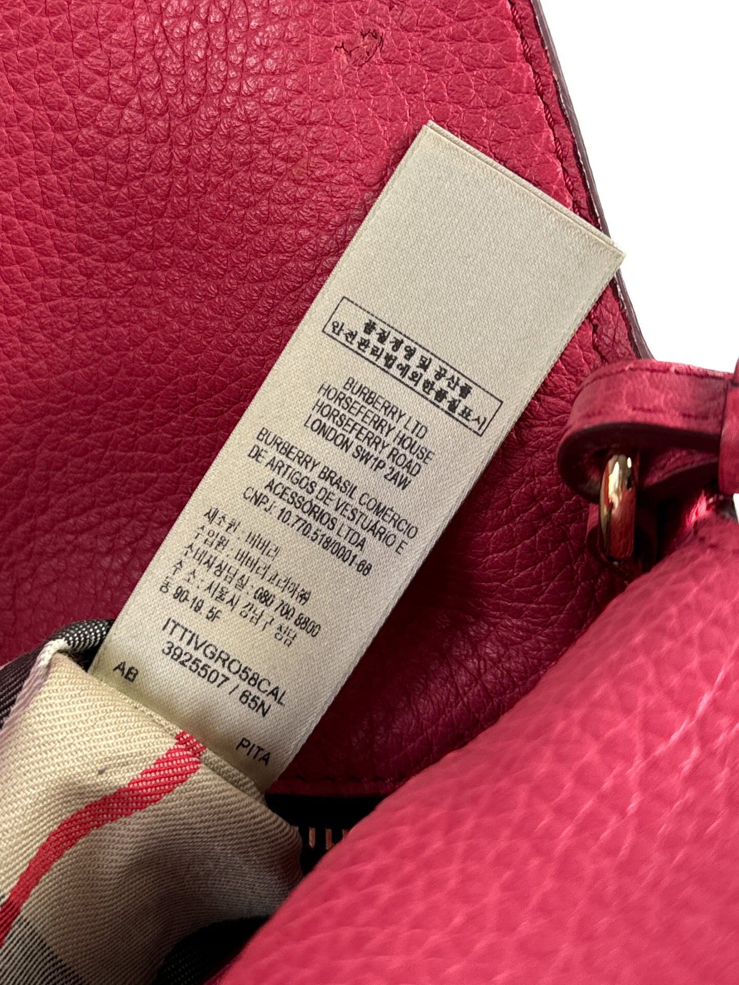 Burberry hot pink leather Leah crossbody **as is**