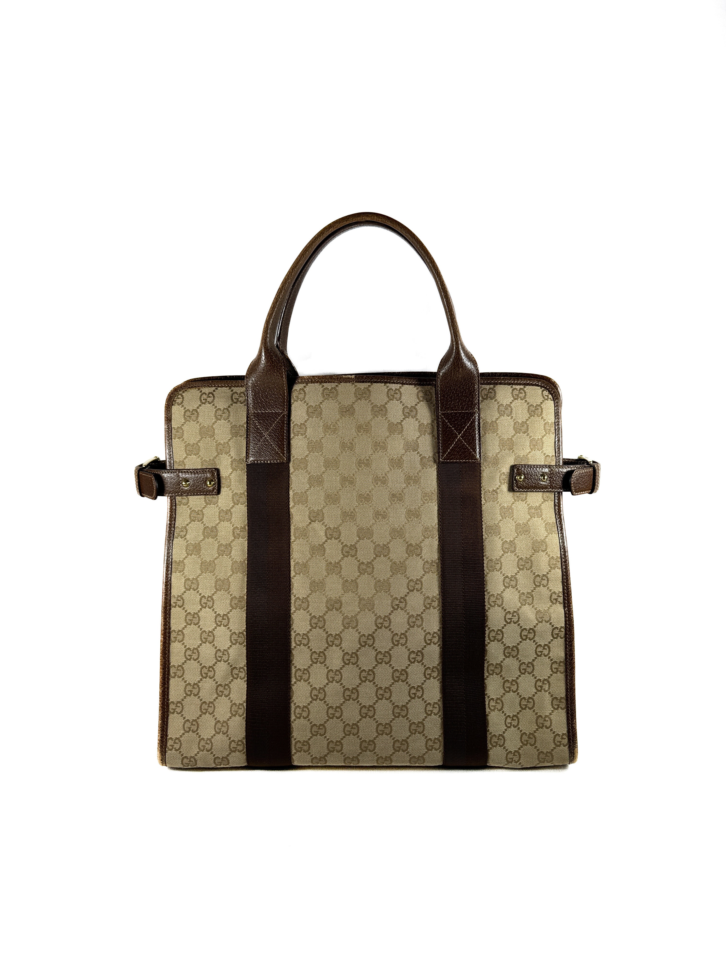 Gucci brown monogram vertical tote 214397