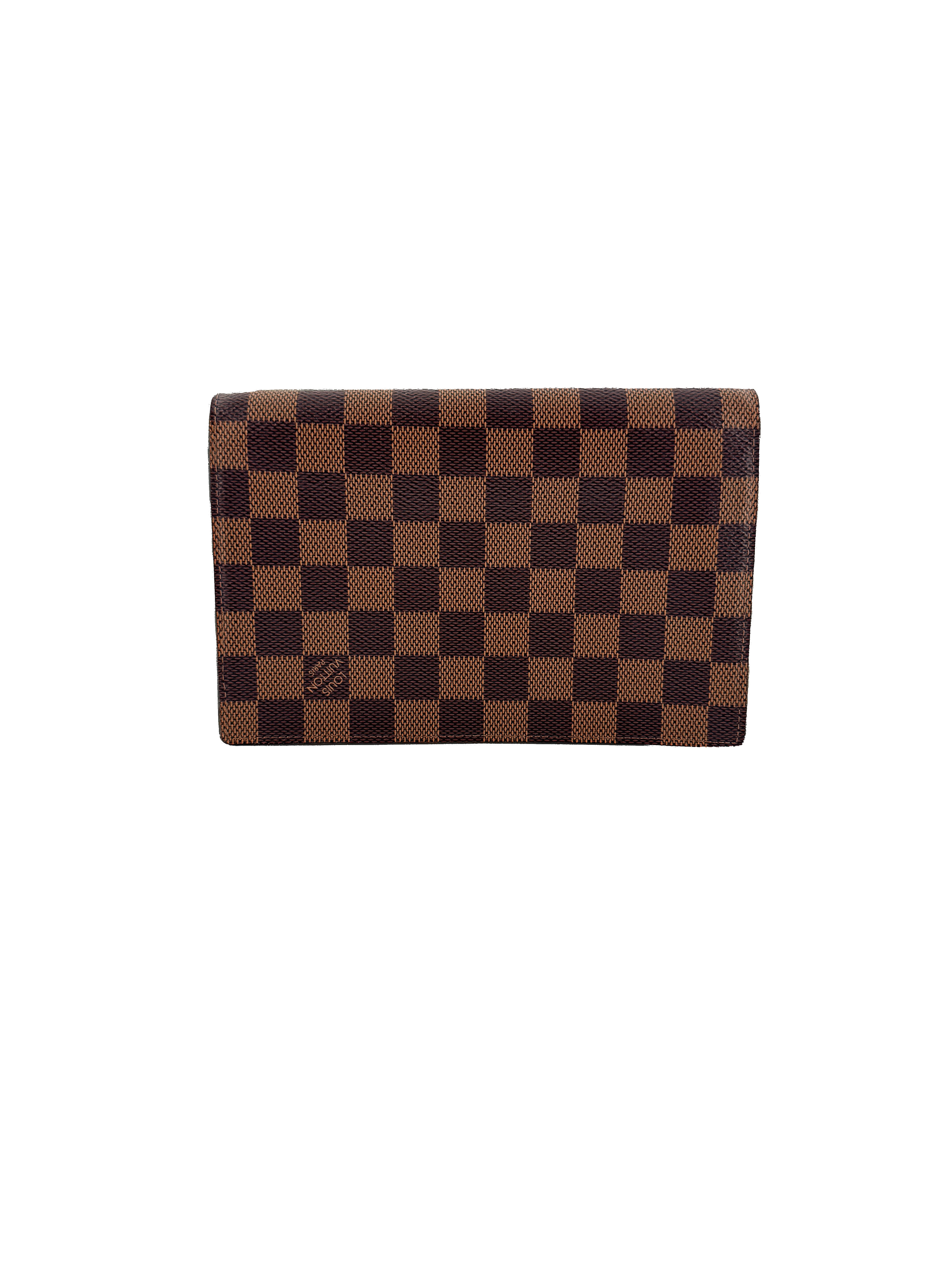 Louis Vuitton damier ebene Vavin chain wallet black CA3159