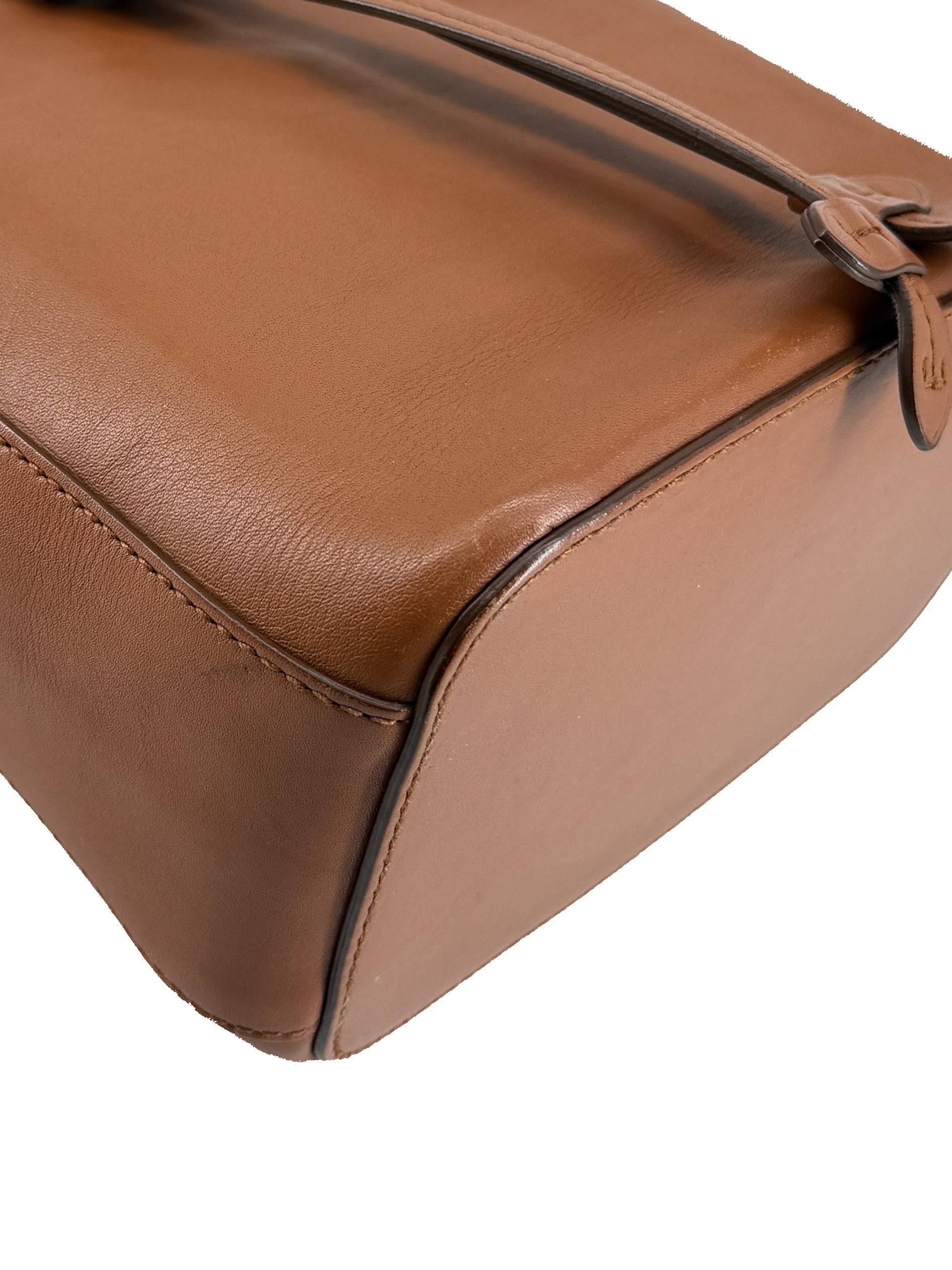Ralph Lauren brown leather small drawstring Ricky bucket bag