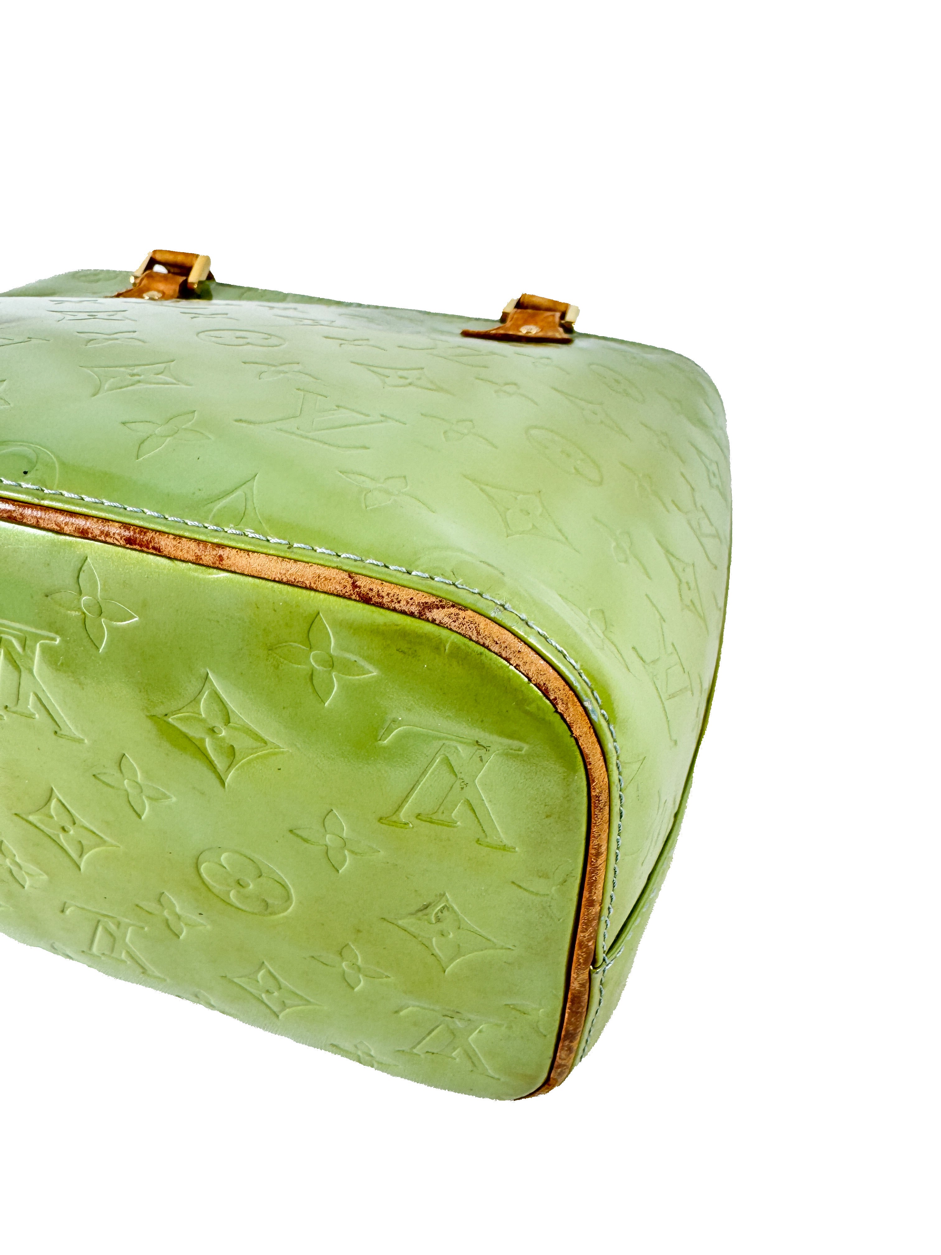 Louis Vuitton lime green vernis Houston tote TH1909 *as is*