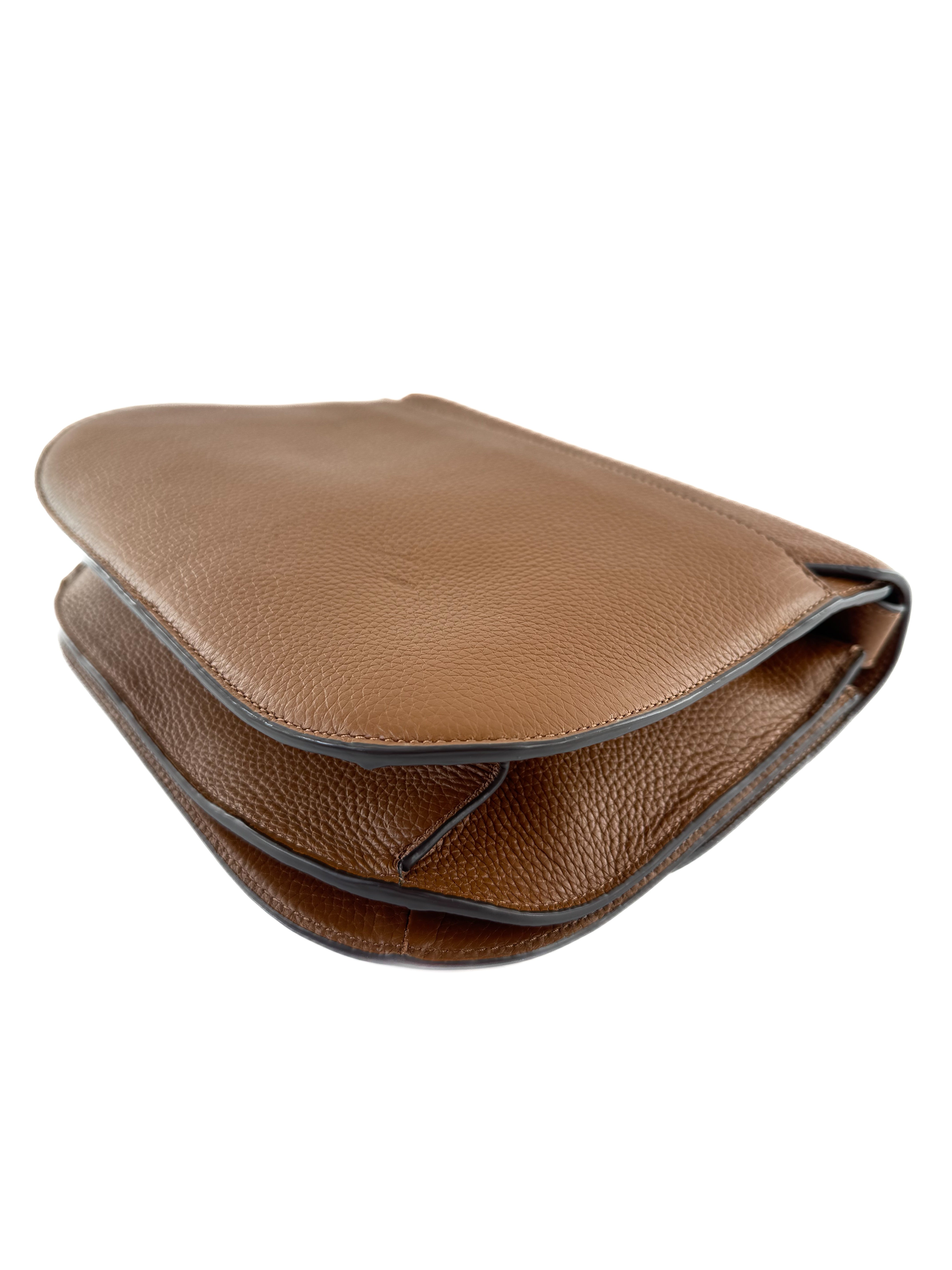 Tory Burch brown leather Britten saddle bag