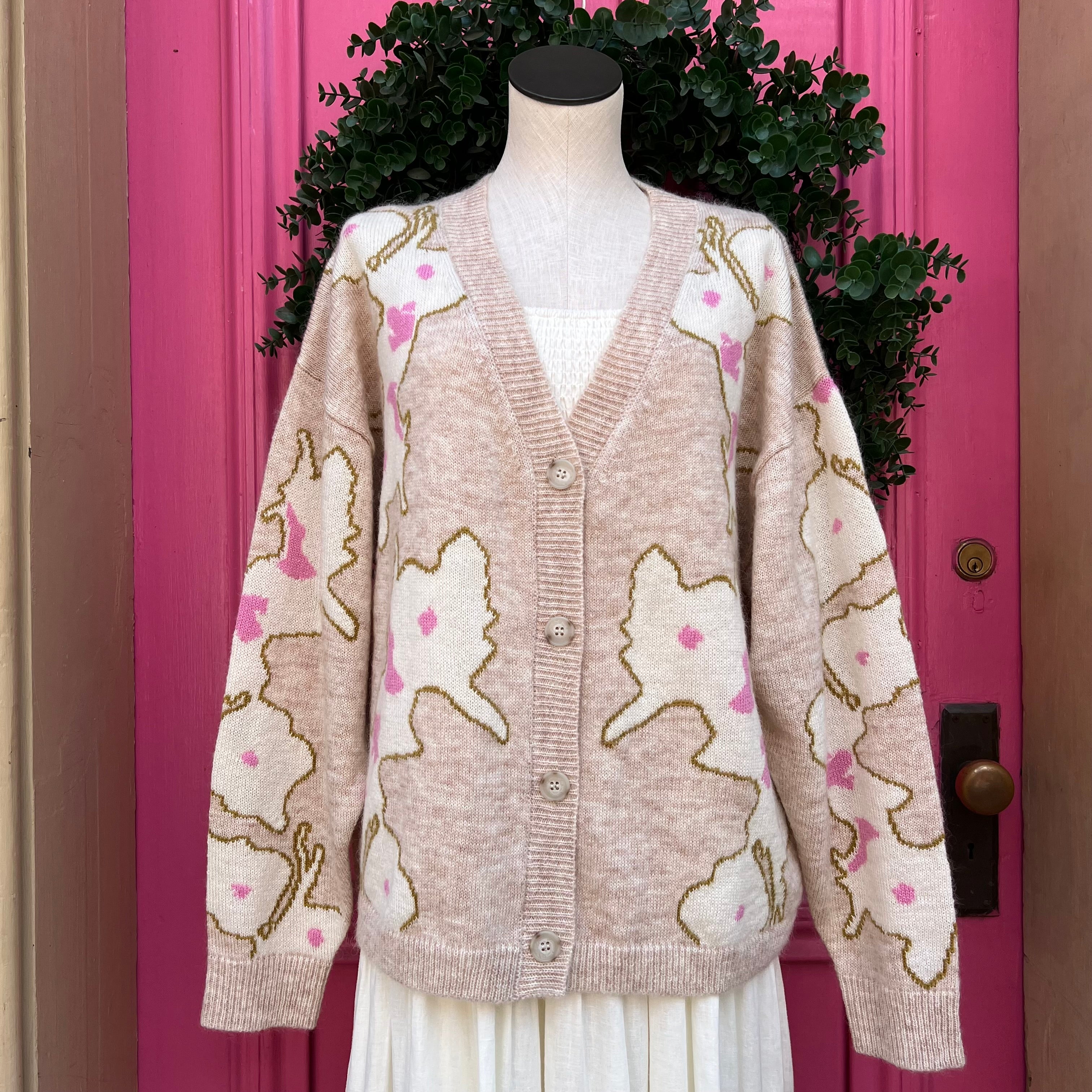 Cynthia Rowley beige print cardigan size L NWT