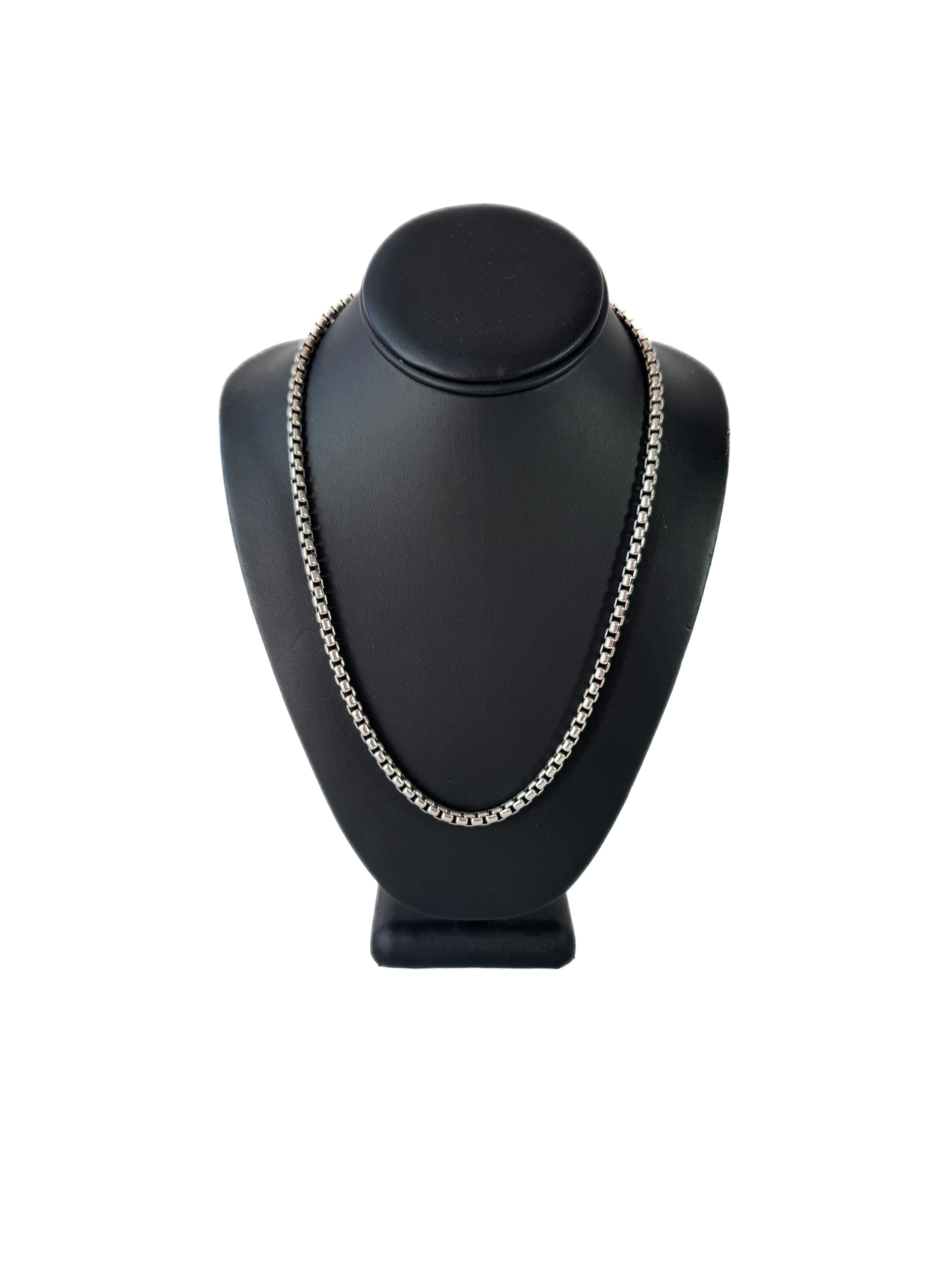 David Yurman sterling silver thick box chain necklace