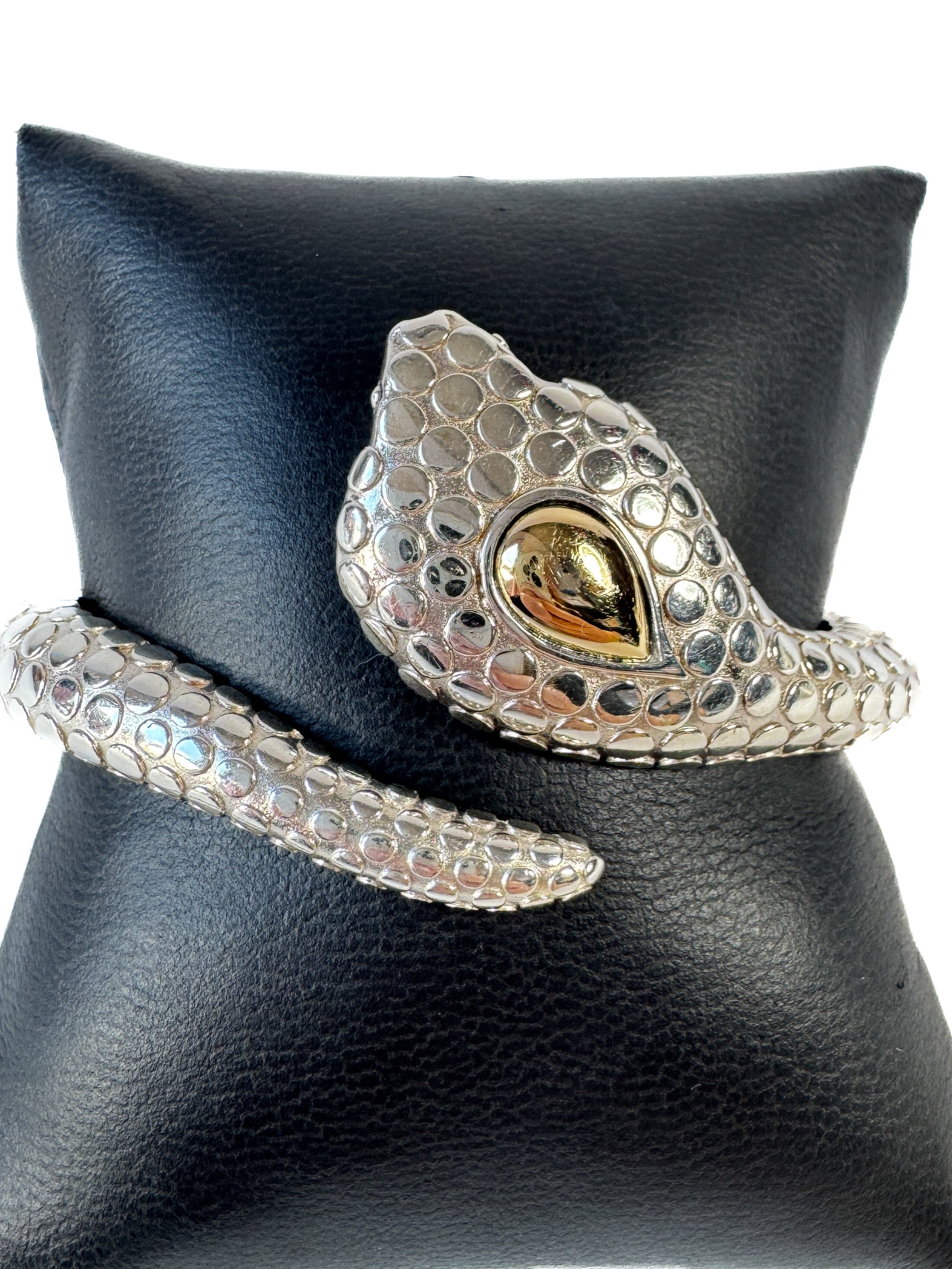 John Hardy sterling silver, yellow gold Viper cuff bracelet