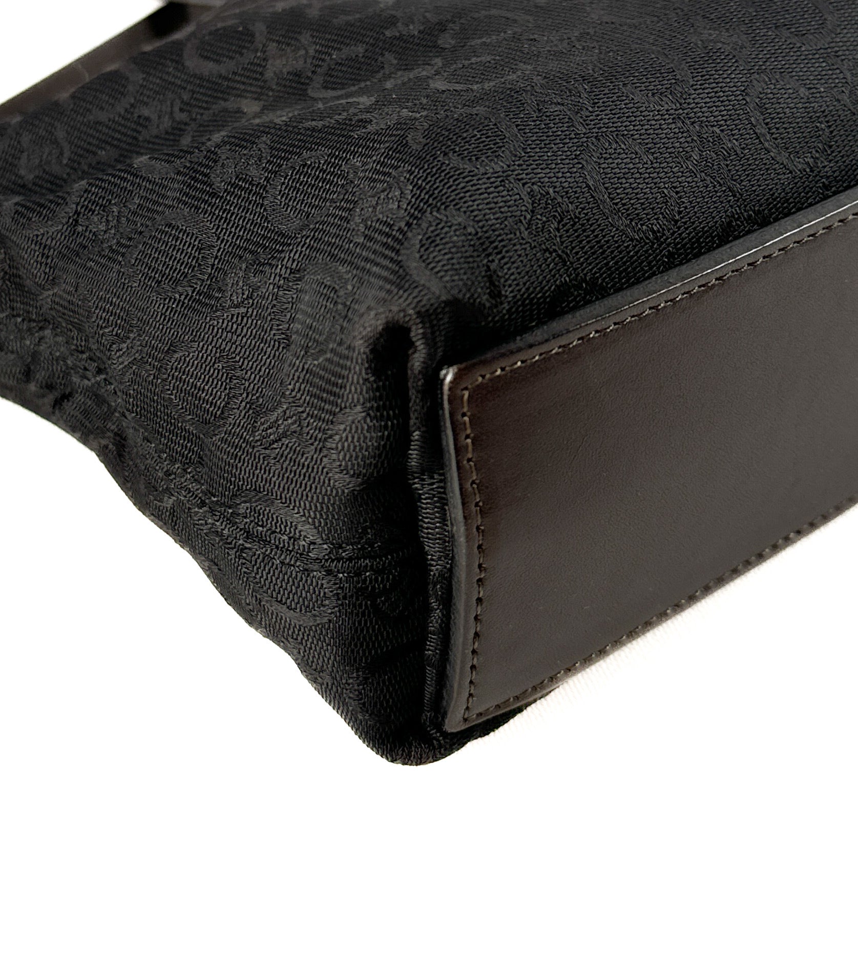 Celine black & brown vintage nylon leather Macadam Blason crossbody MC00/1