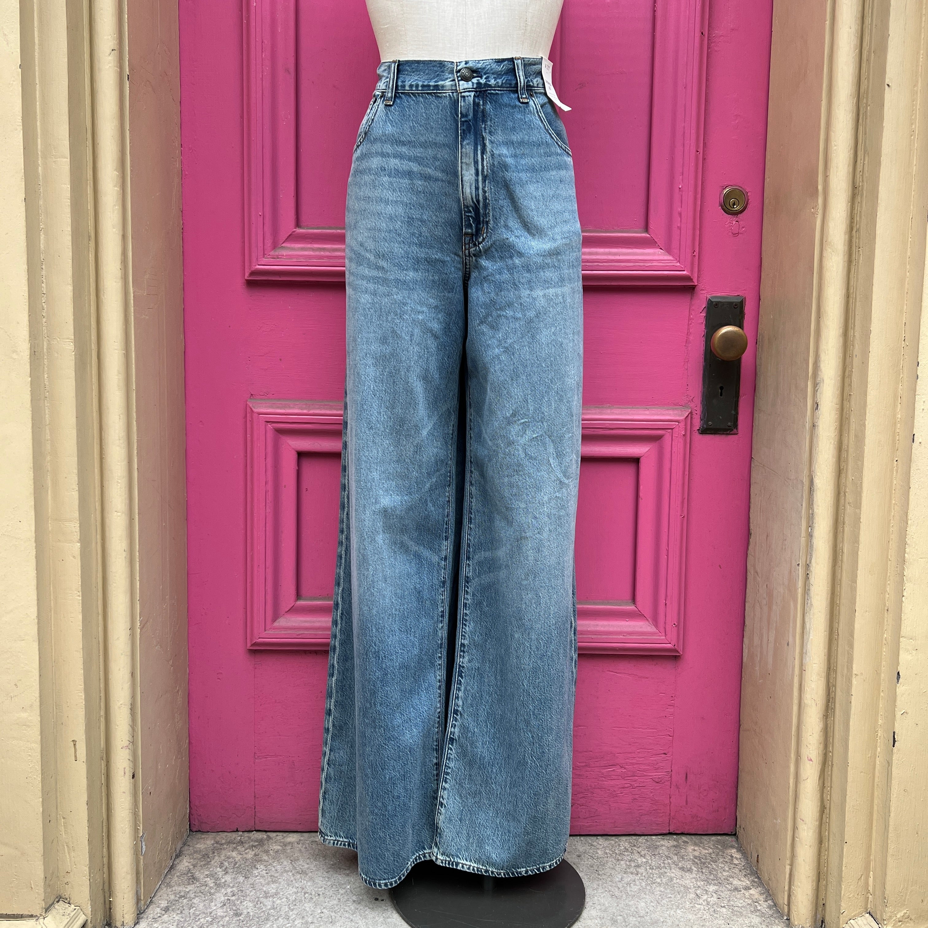 Madewell super wide leg light wash jeans size 12 tall NWT