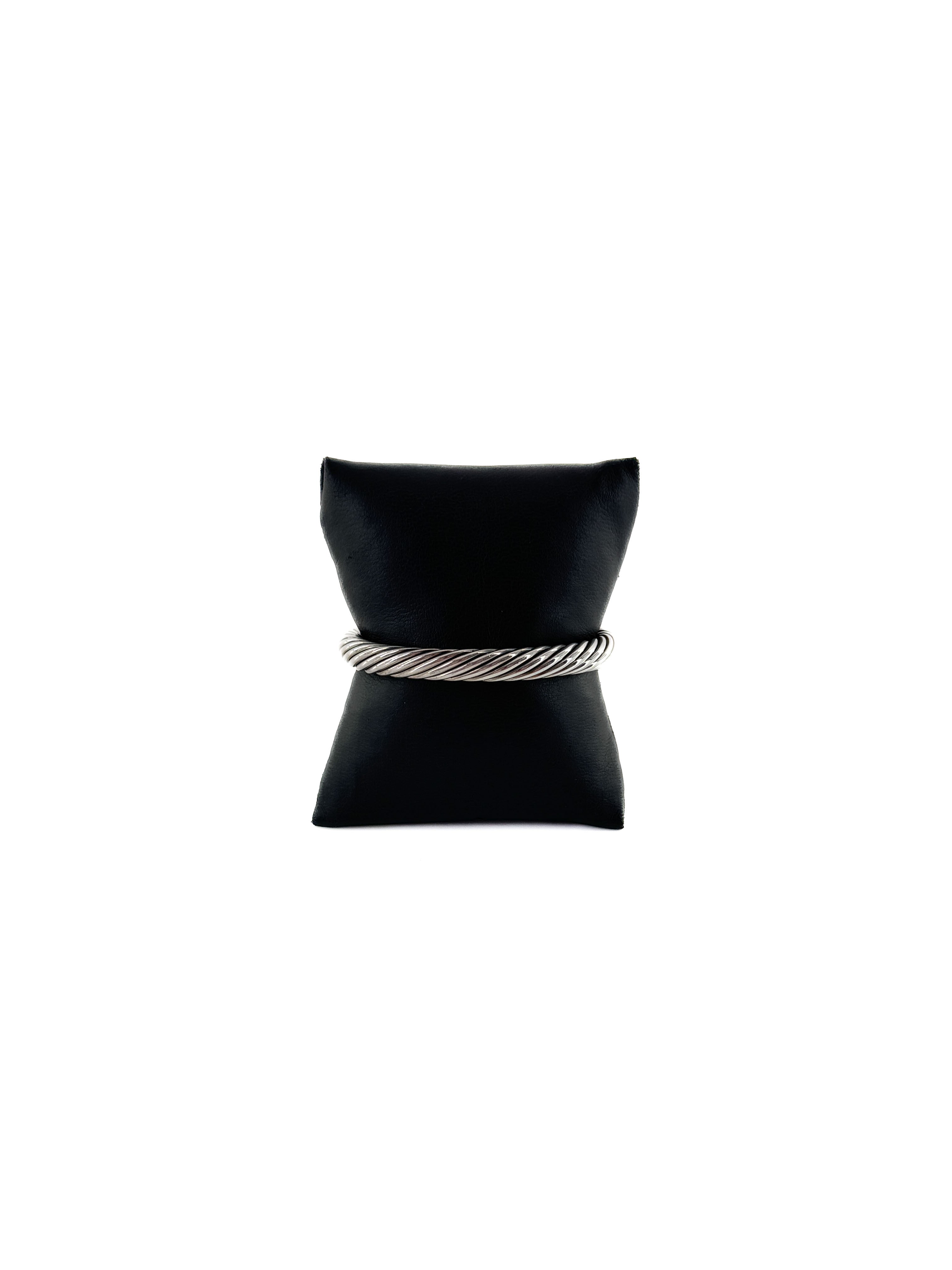 David Yurman sterling silver, yellow gold, diamonds buckle cable bracelet 7MM