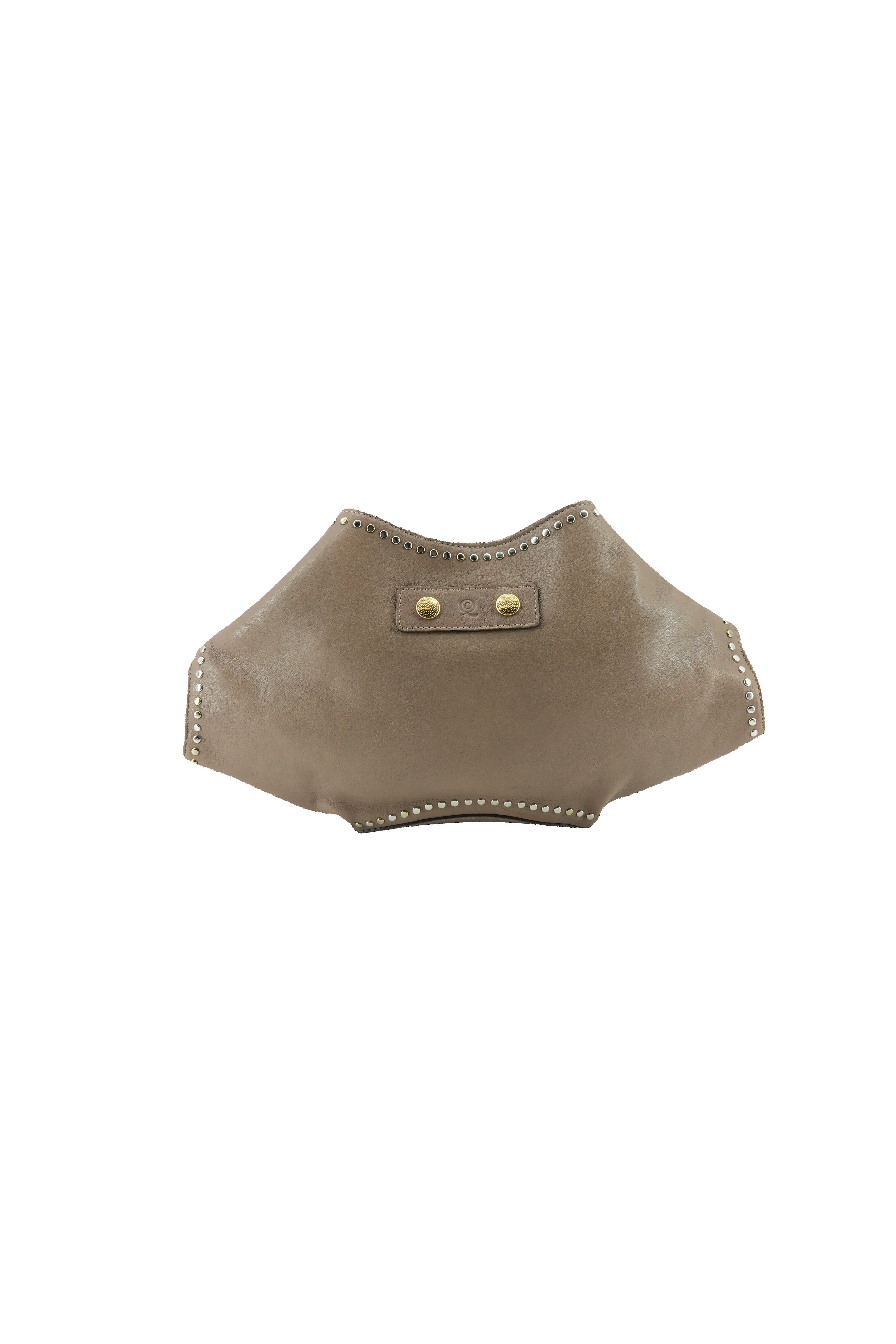 Alexander McQueen taupe leather De Manta clutch 240607-204991