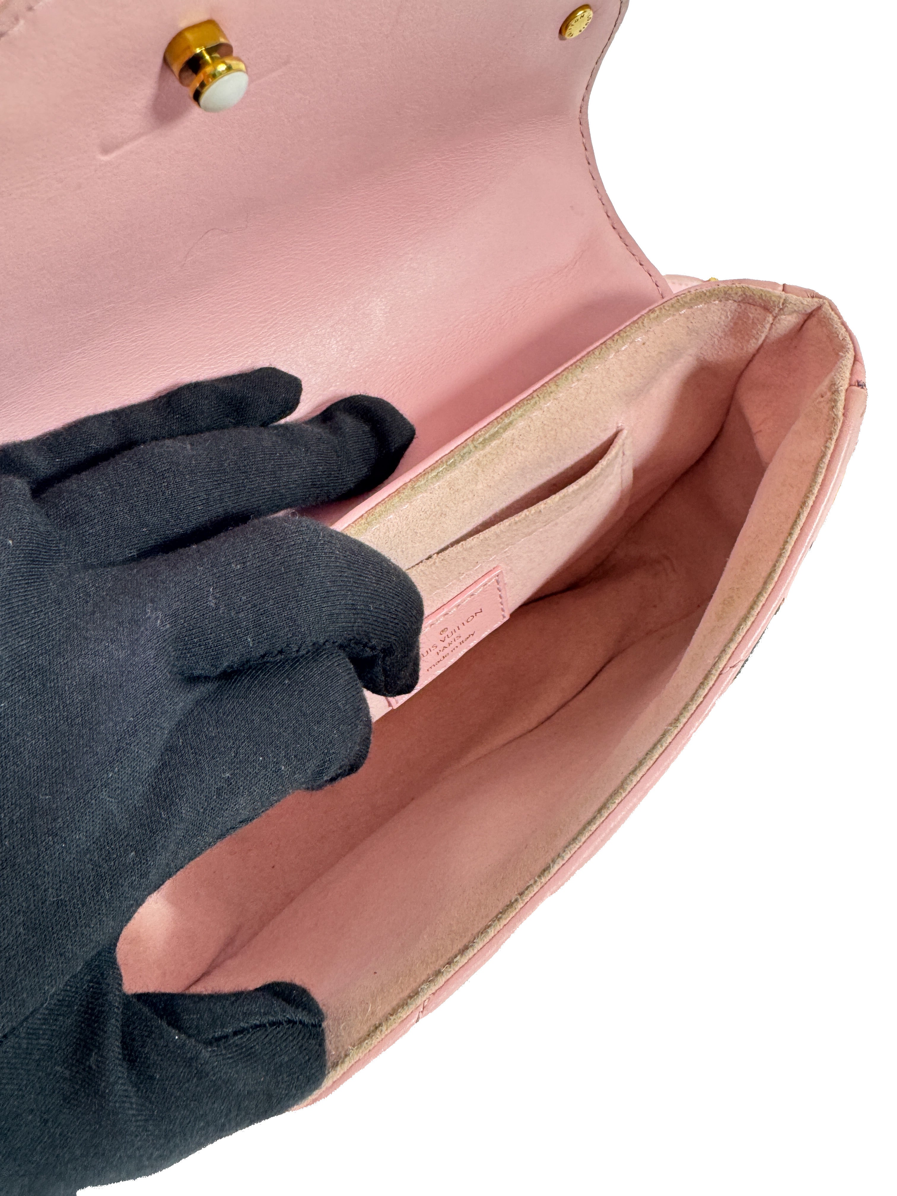 Louis Vuitton pink New Wave chain leopard crossbody PM