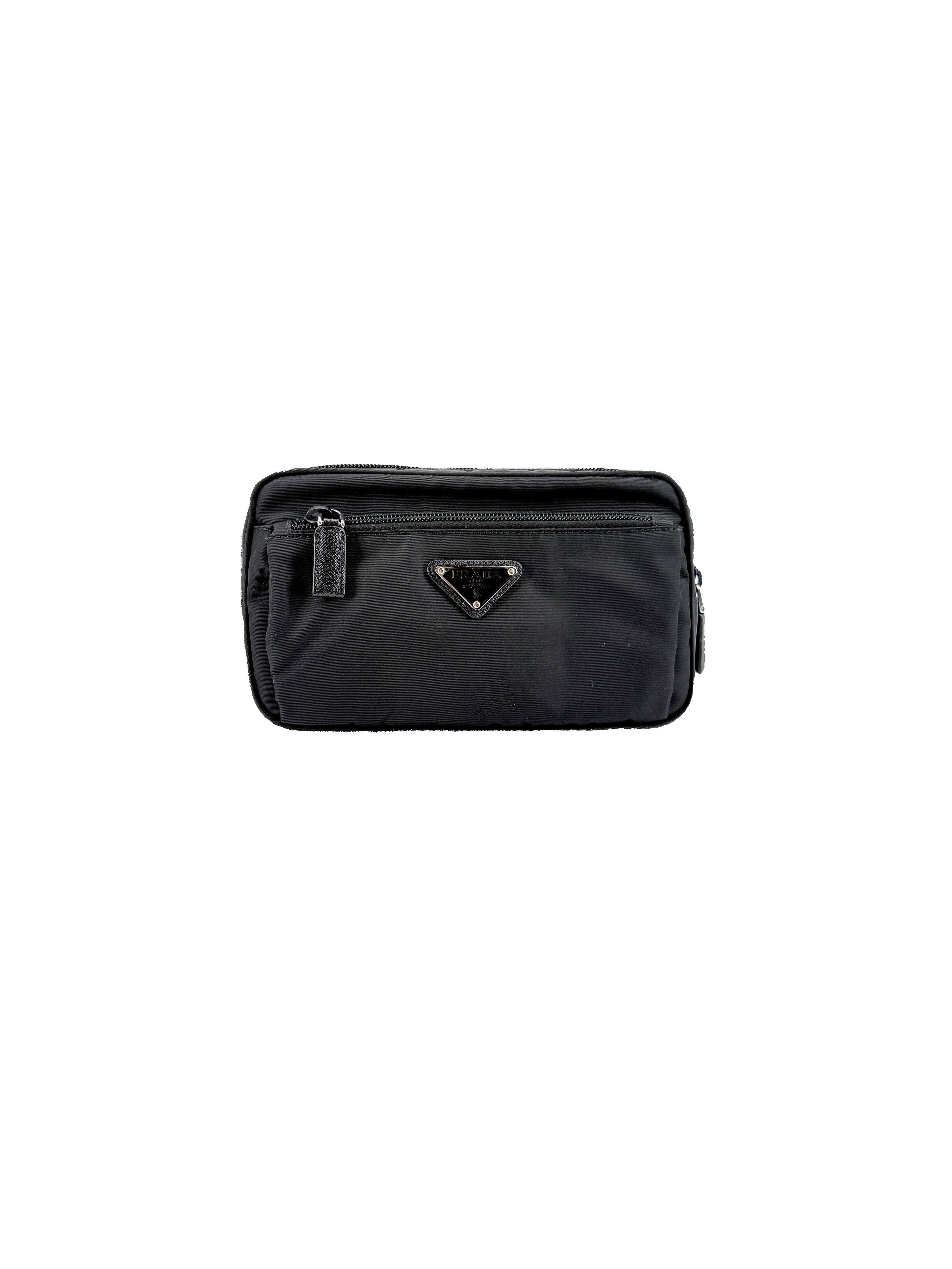 Prada black Re-nylon belt bag 158 C