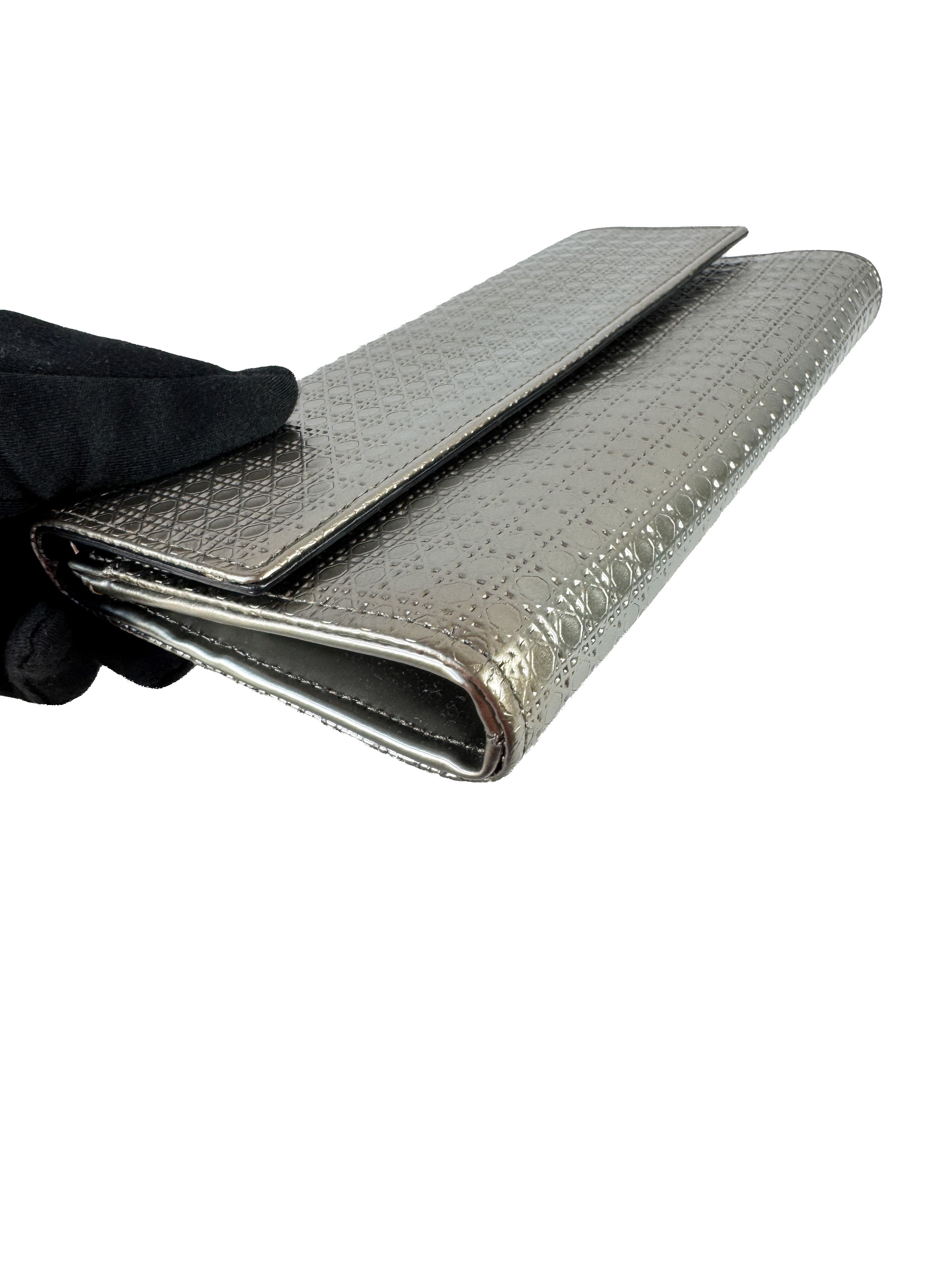 Christian Dior metallic patent leather micro Cannage Lady Dior WOC 88-MA-0176