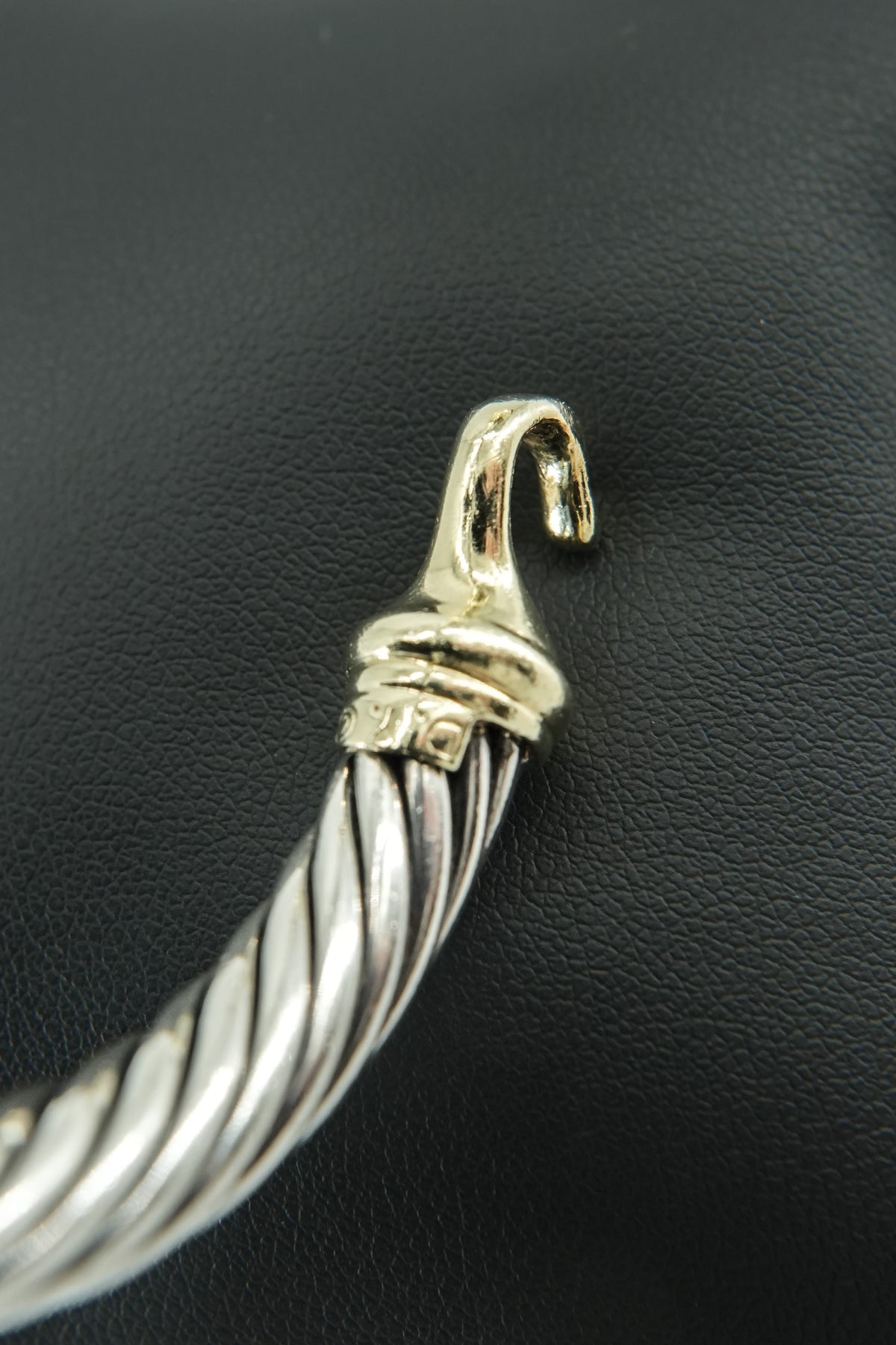 David Yurman sterling silver 7MM yellow gold buckle bracelet