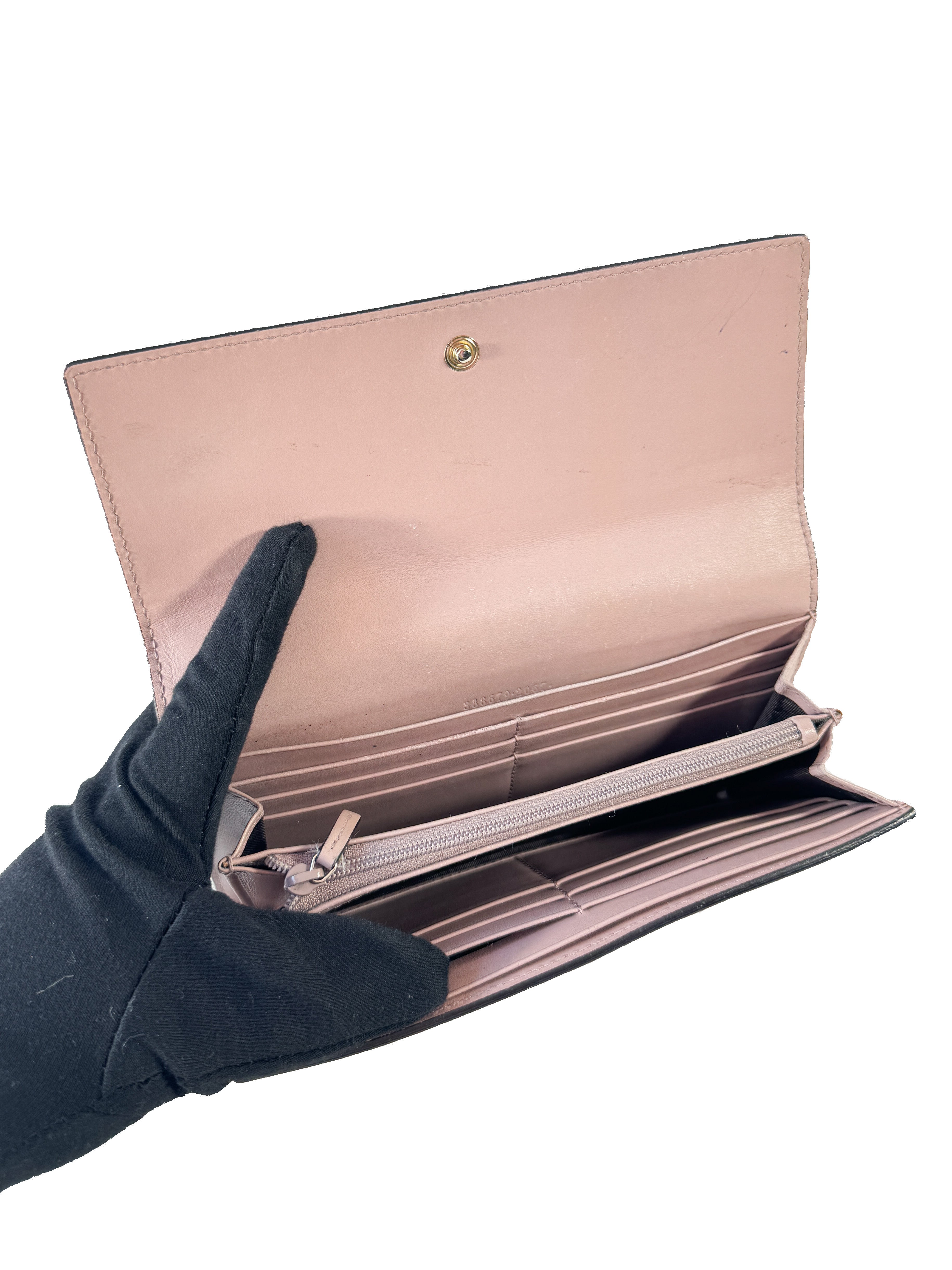 Gucci light pink Guccissima leather wallet 388679-2067