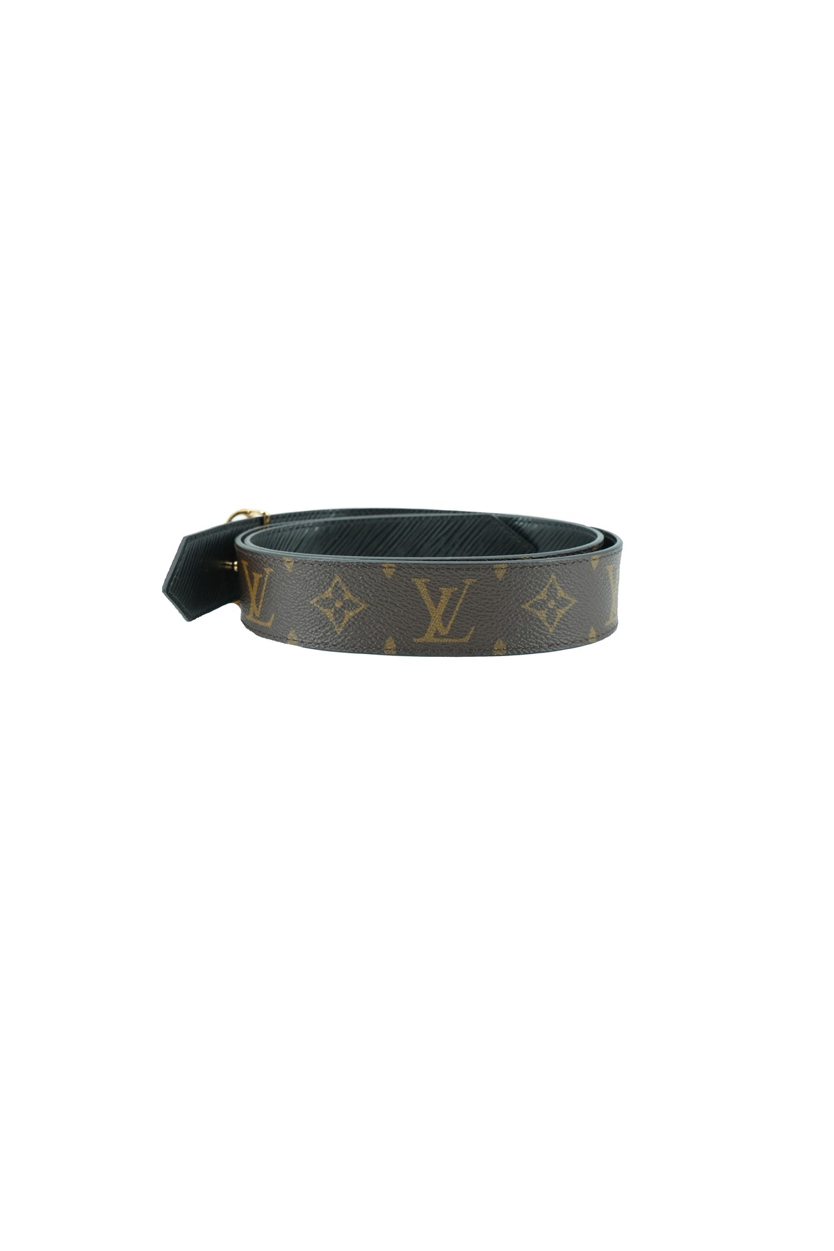 Louis Vuitton monogram/black LV circle reversible belt 85