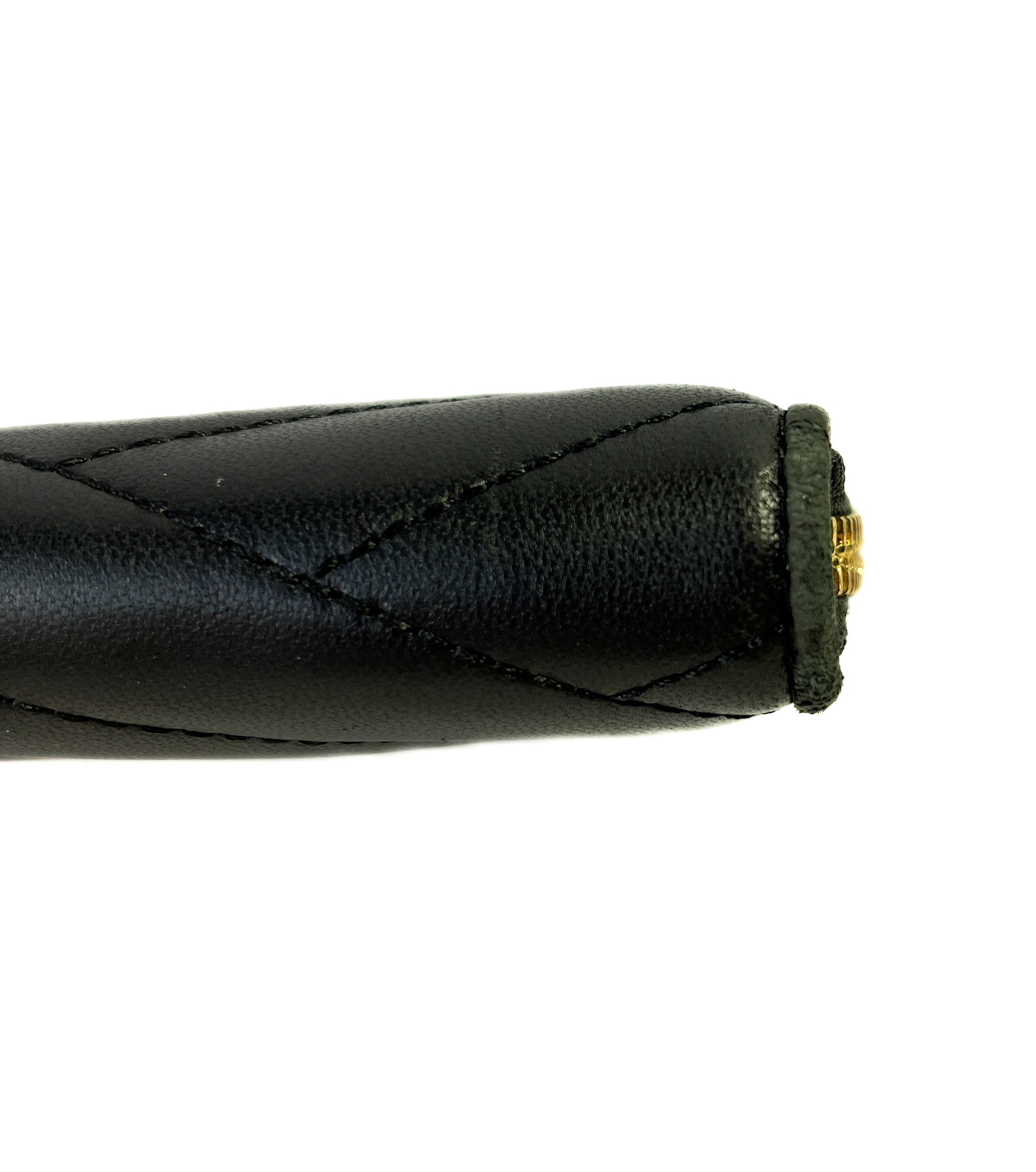 Tory Burch Kira quilted black leather zip around wallet