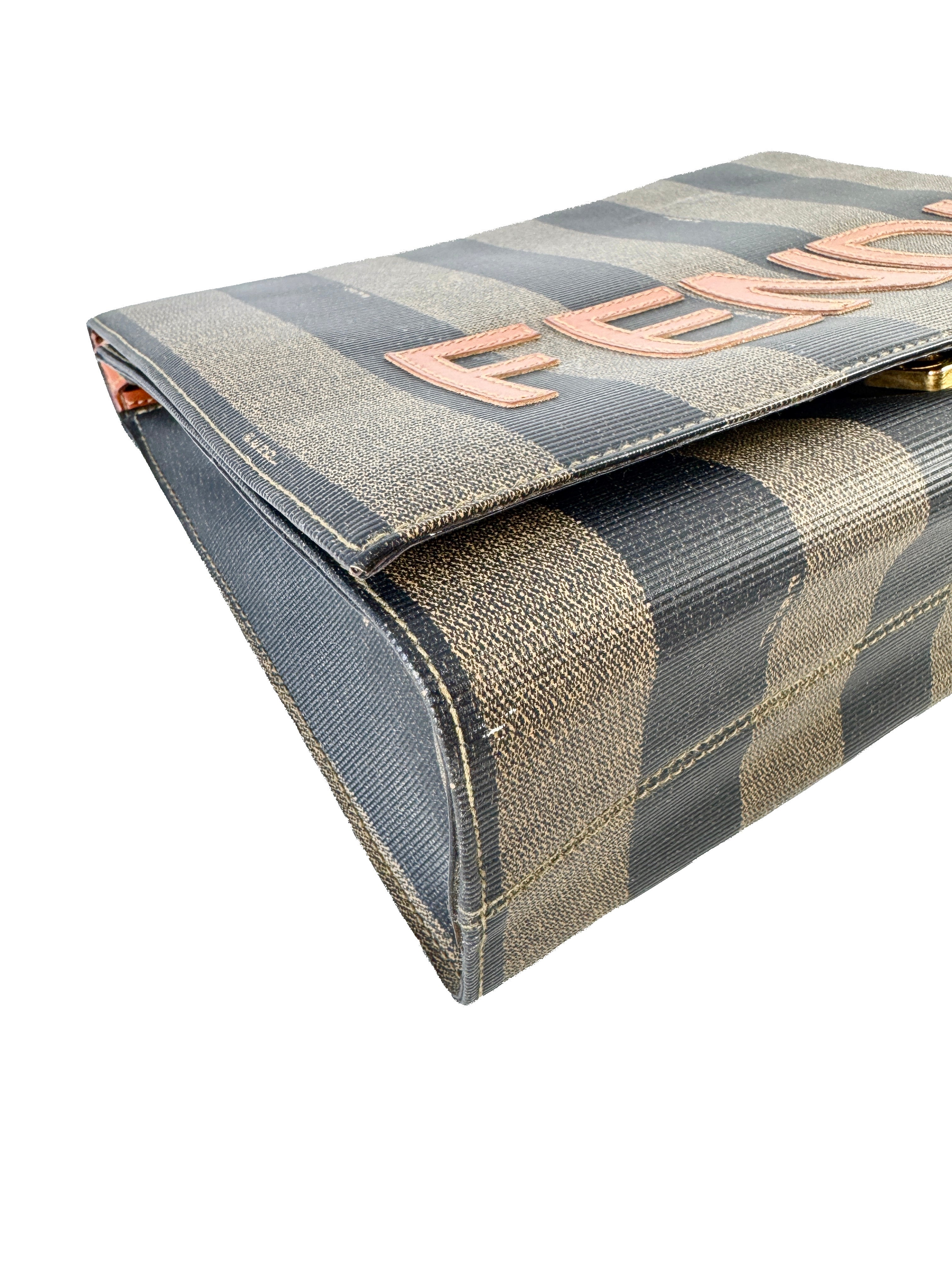 Fendi pequin striped vintage shoulder bag 211 26001068 *as is*