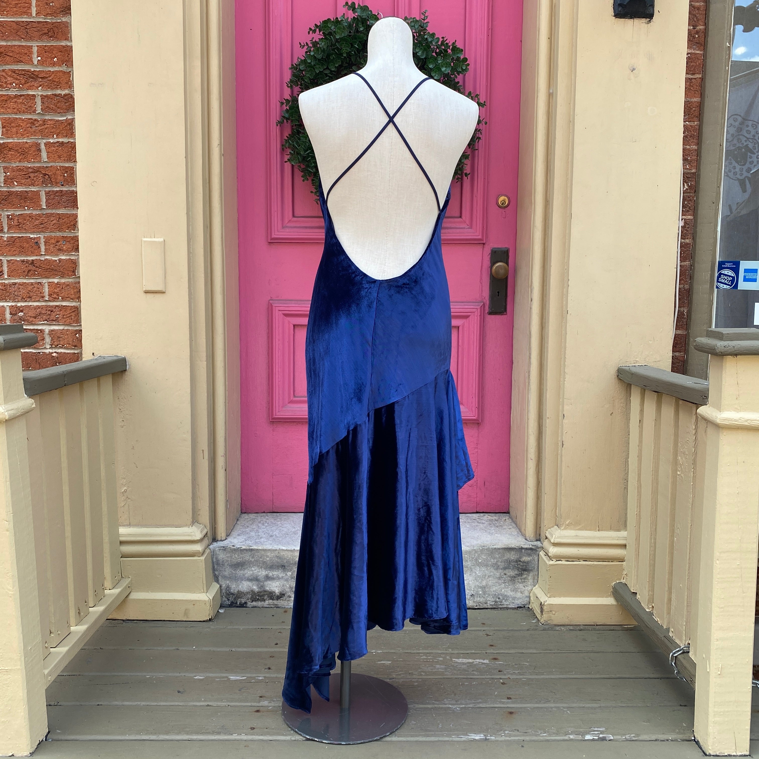 Milly navy velour liene dress size 10 NWT