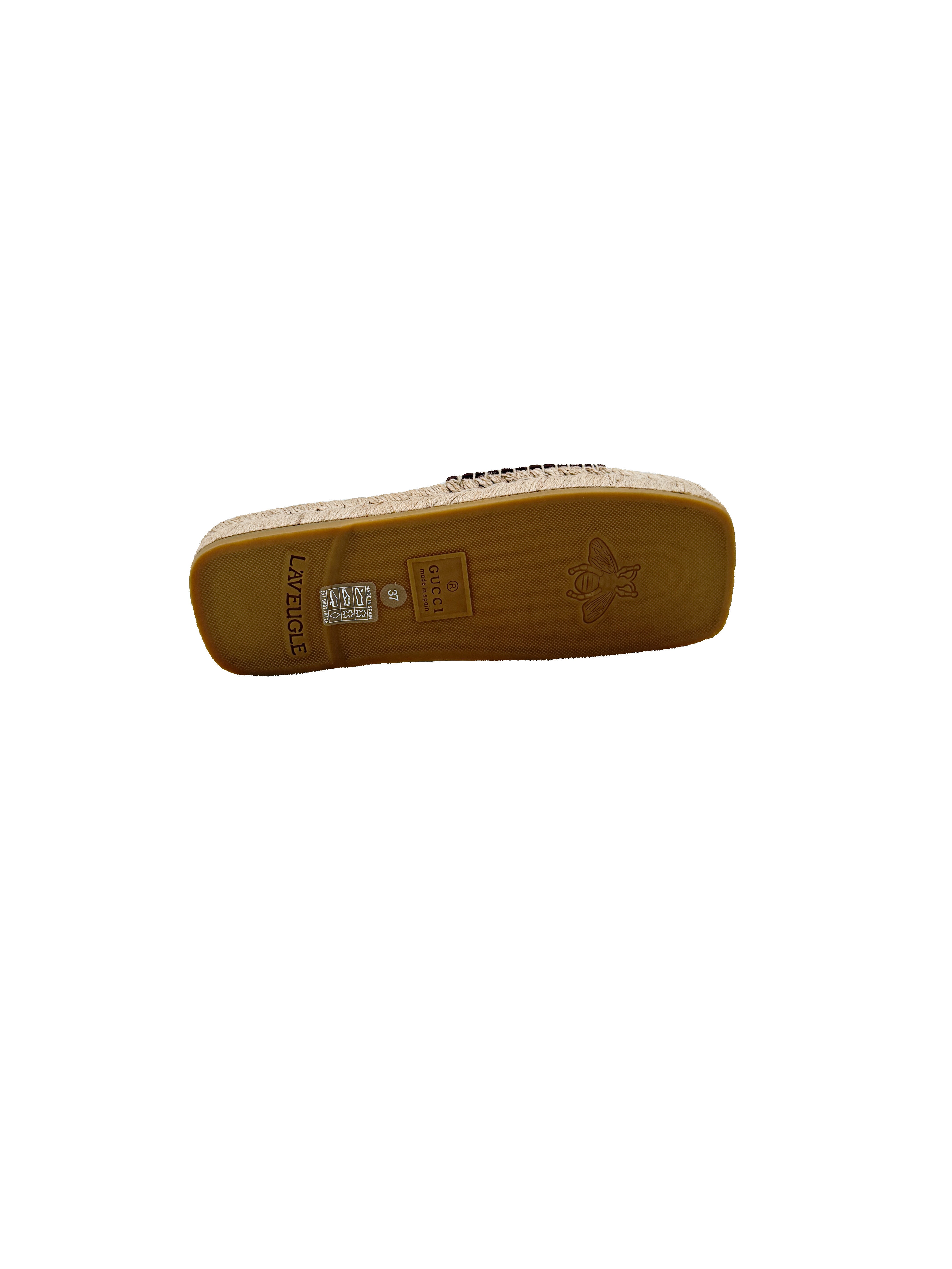 Gucci interlocking G espadrille slides size 37 NEW BOX