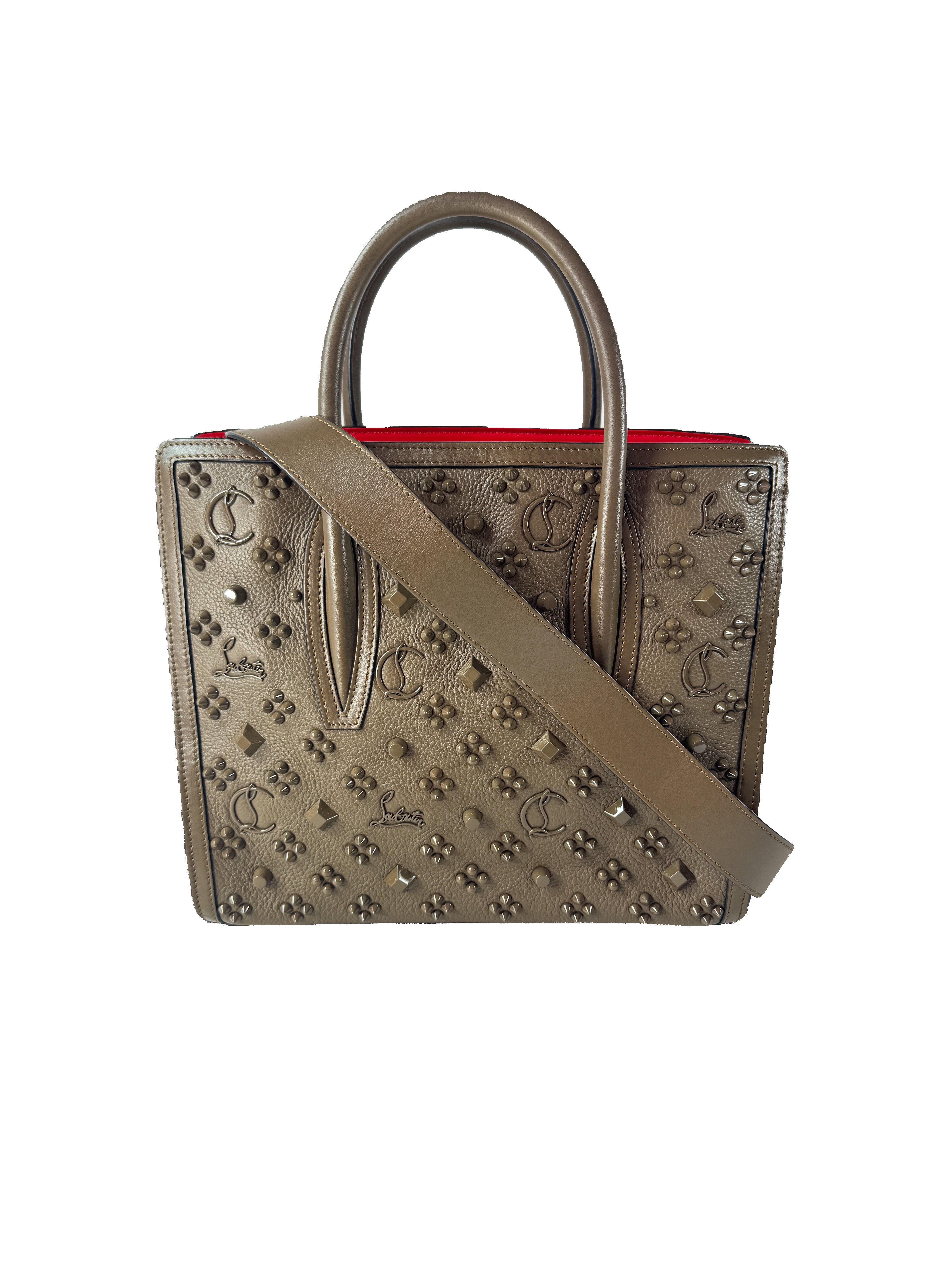 Christian Louboutin brown medium Paloma studded tote