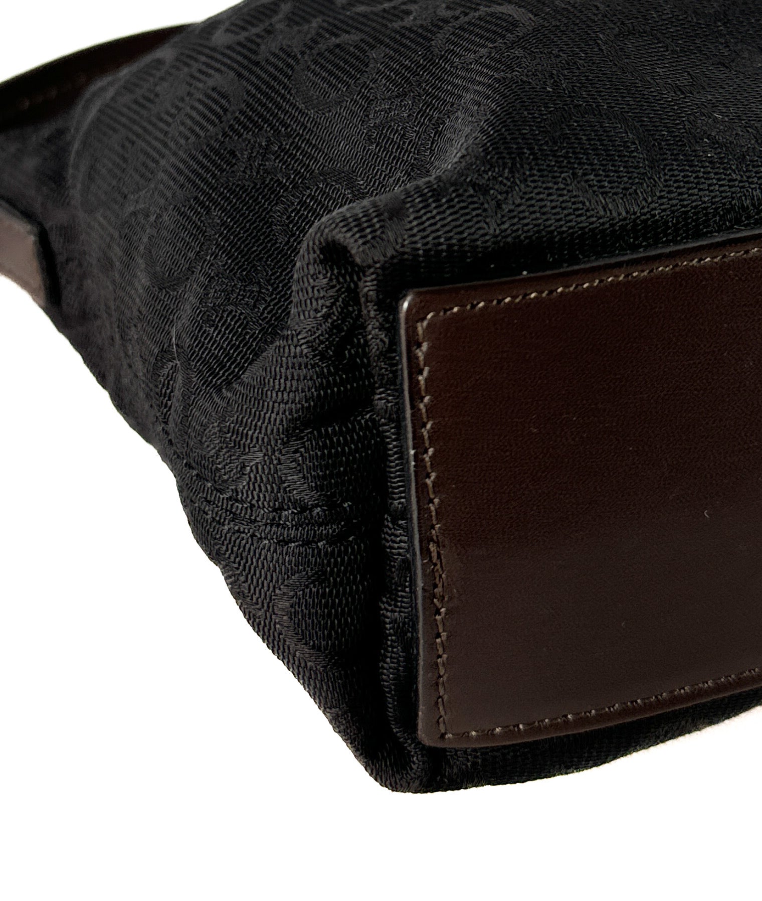 Celine black & brown vintage nylon leather Macadam Blason crossbody MC00/1