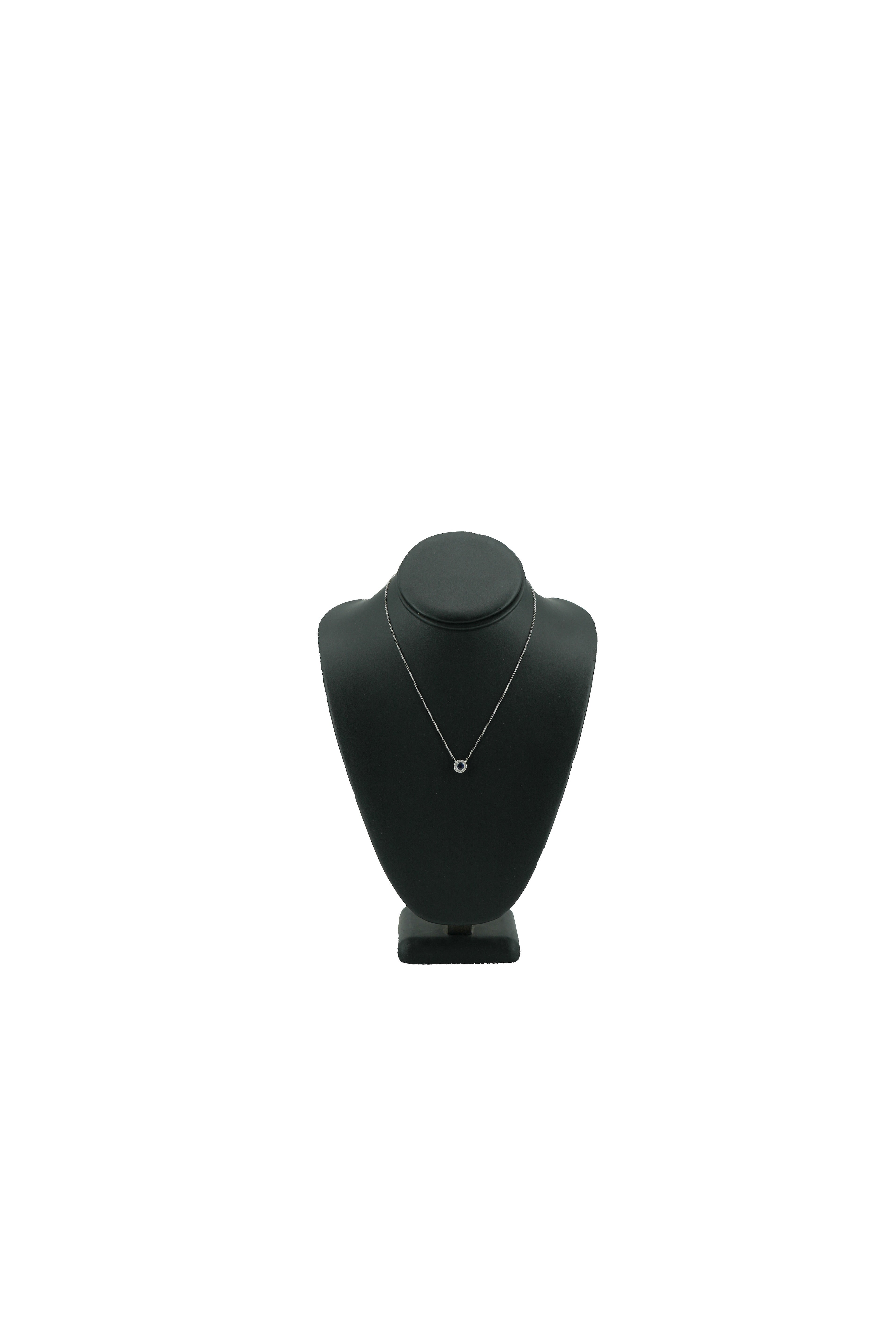Tiffany & Co Soleste platinum, diamond, and blue sapphire necklace