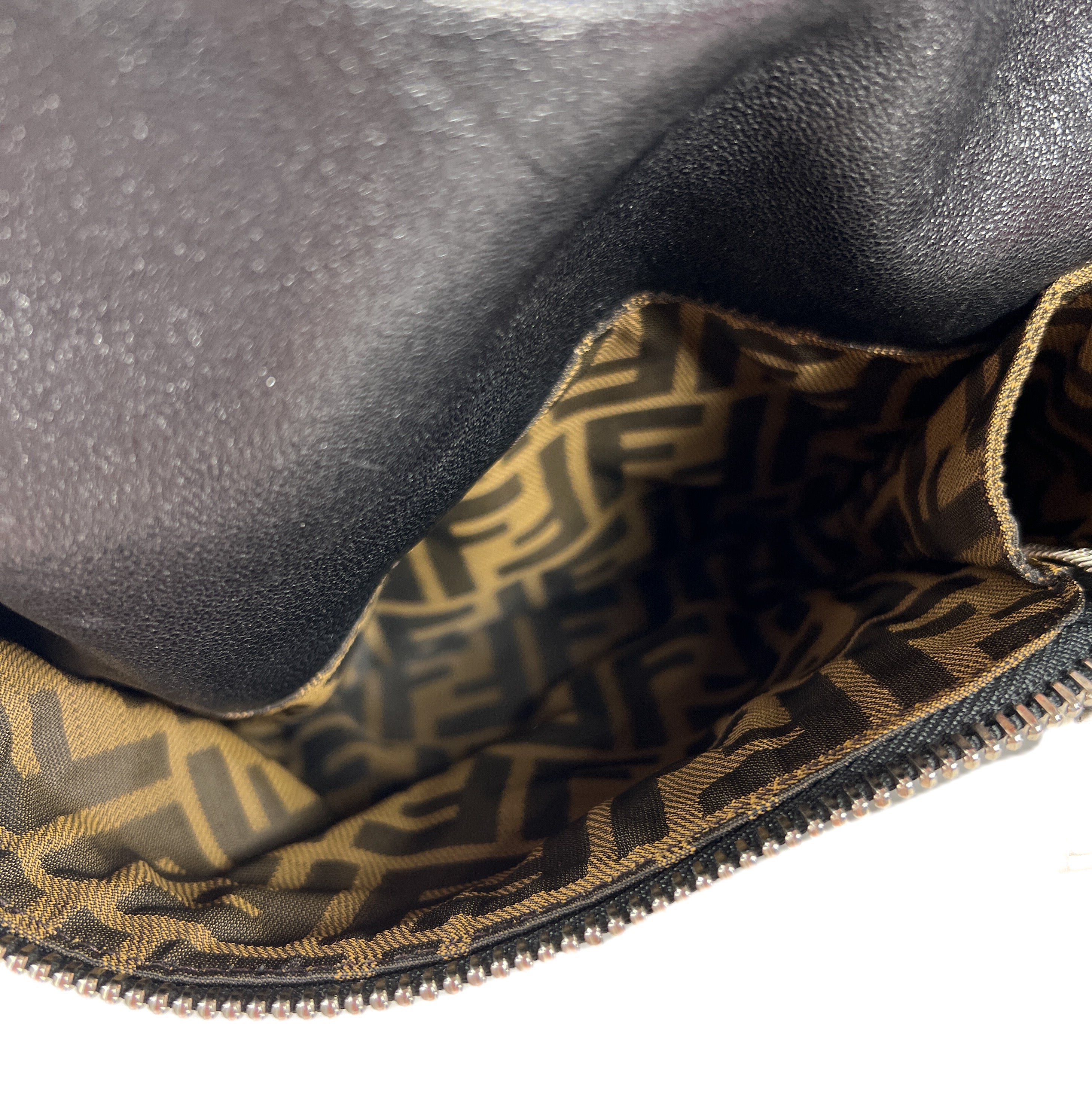 Fendi black leather hobo shoulder bag