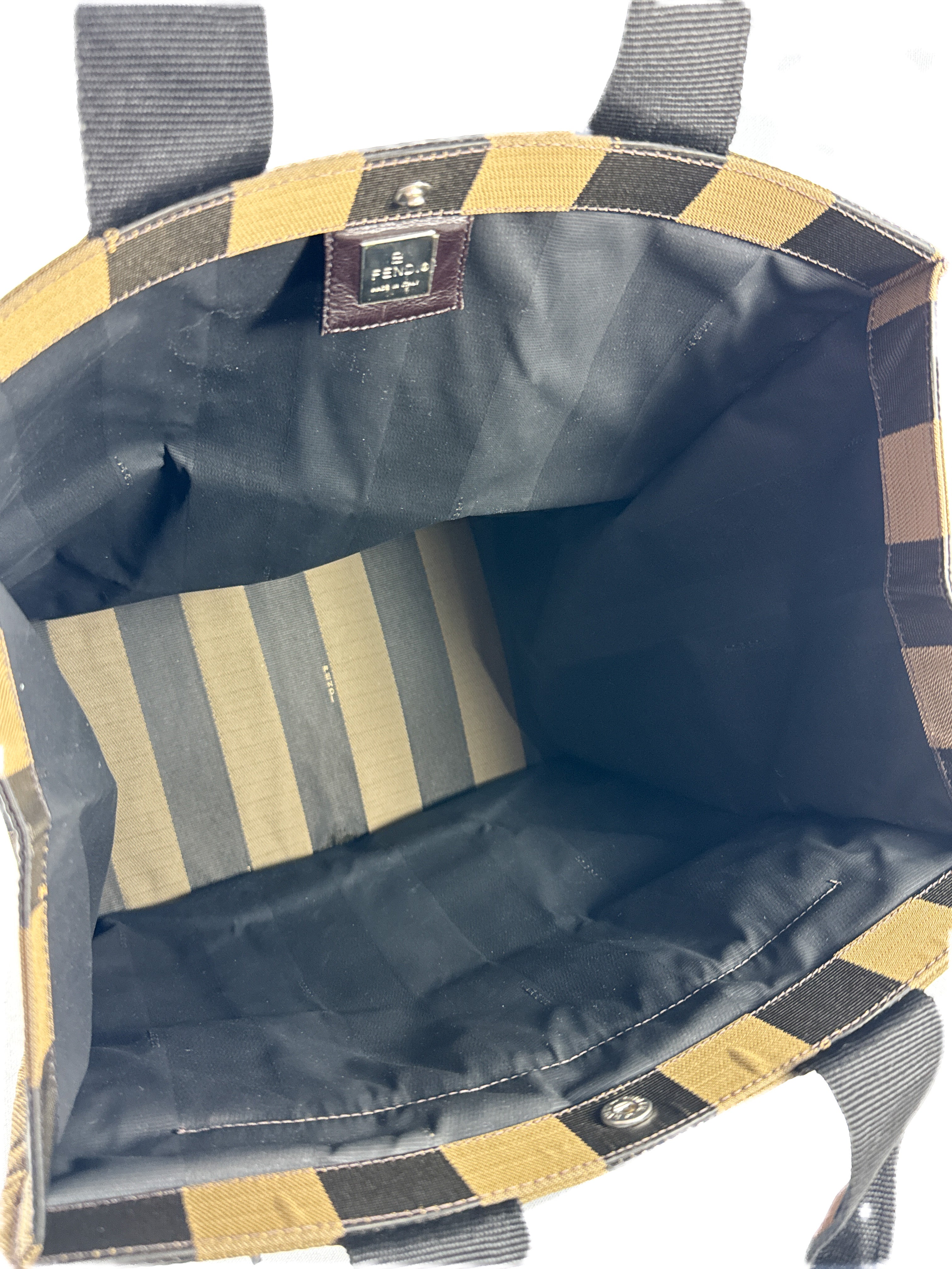 Fendi striped Pequin nylon tote 2305.26518.098