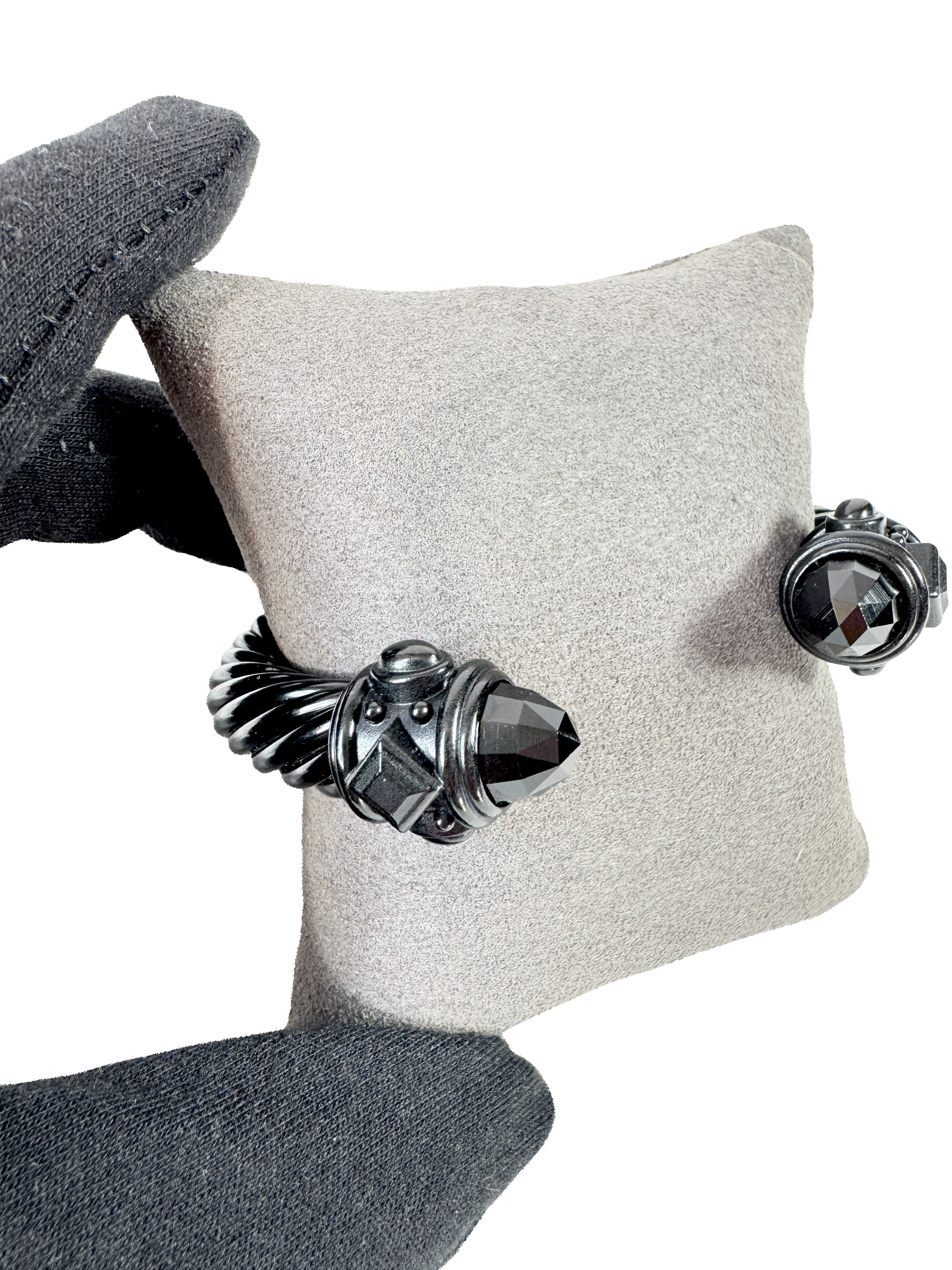 David Yurman black Aluminum Renaissance 7MM cable classic