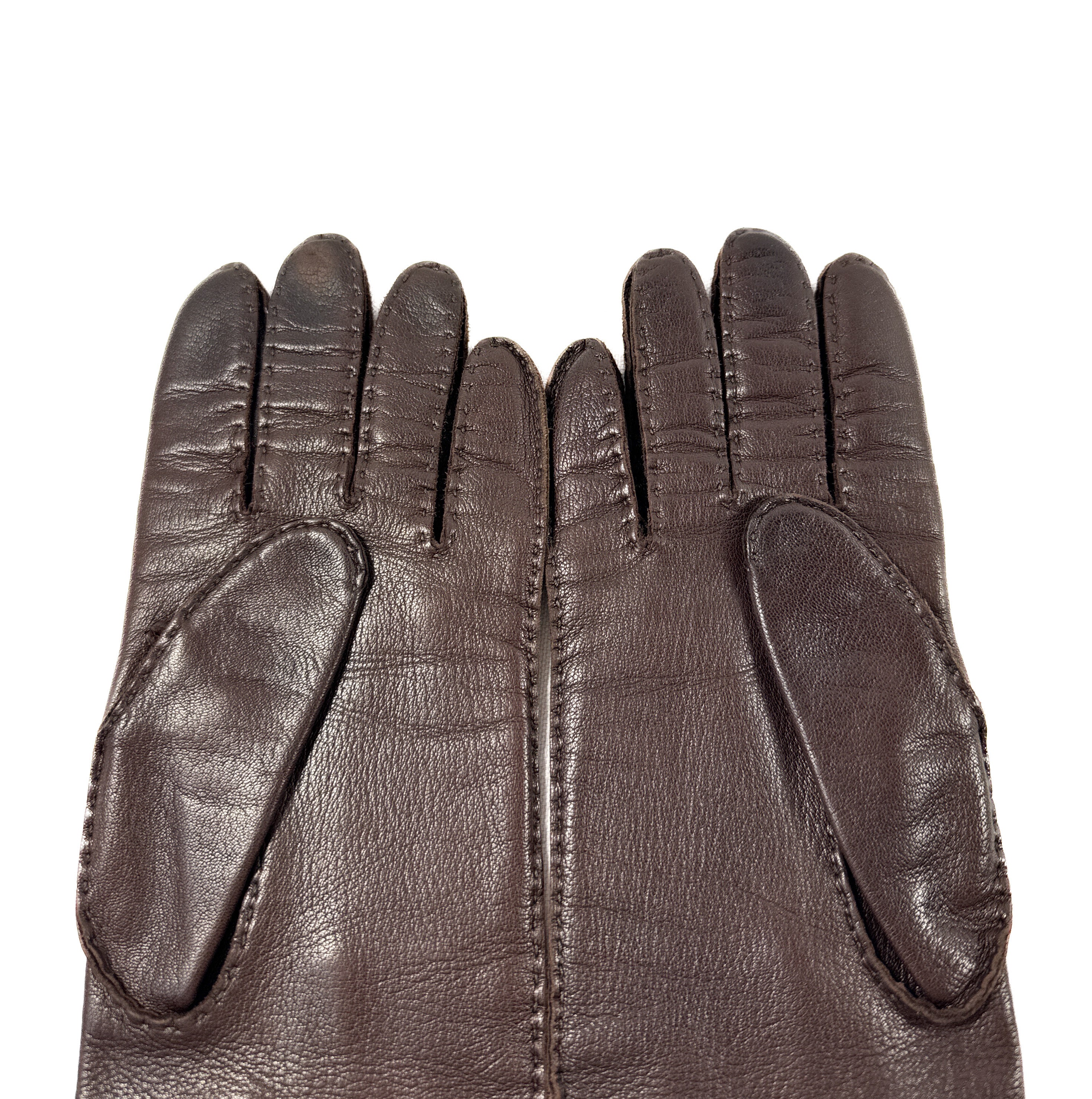 Hermès brown leather vintage Serie gloves size 7.5