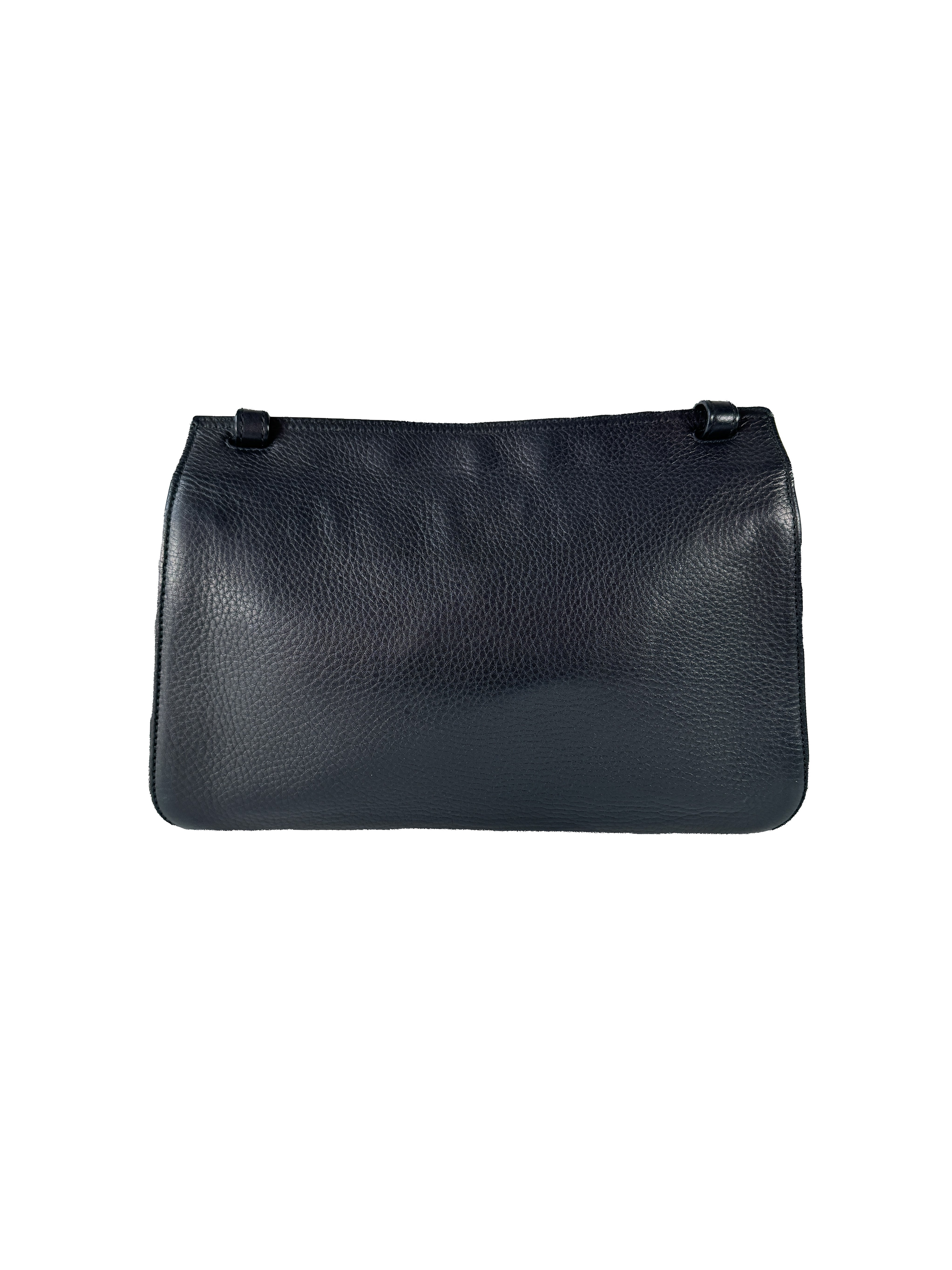 Gucci black leather bamboo daily tassel flap bag 370826520981