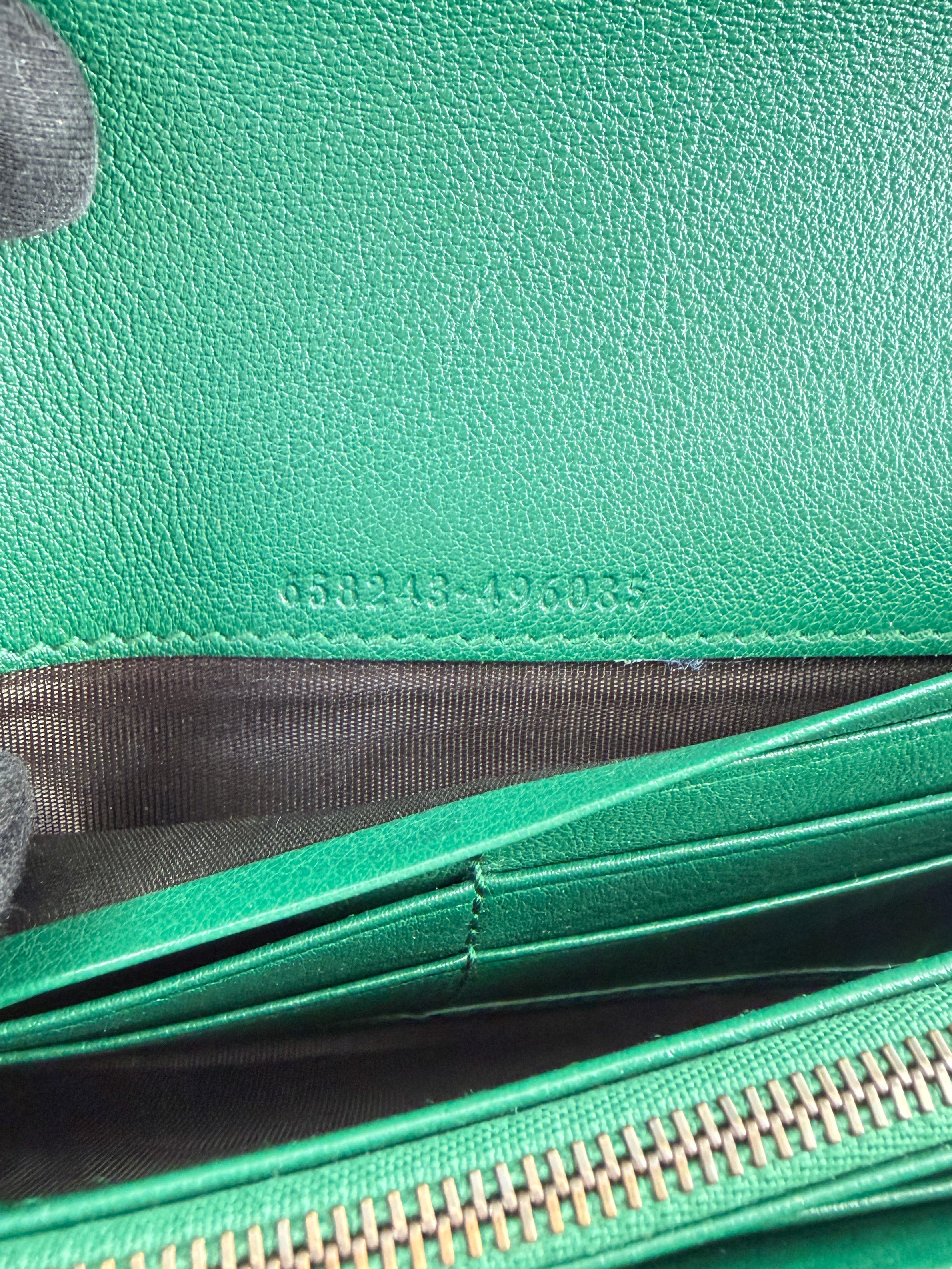 Gucci Diana green leather wallet on chain 653243 496085