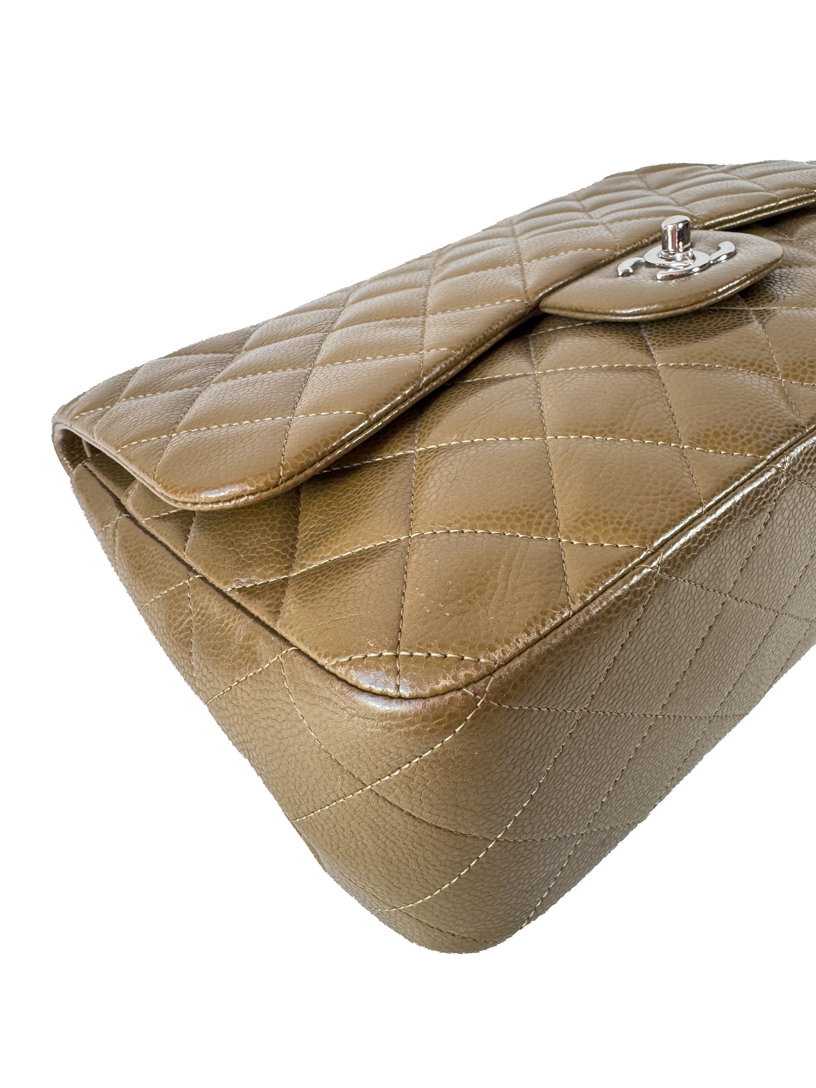 Chanel brown Caviar leather jumbo double flap 15146479