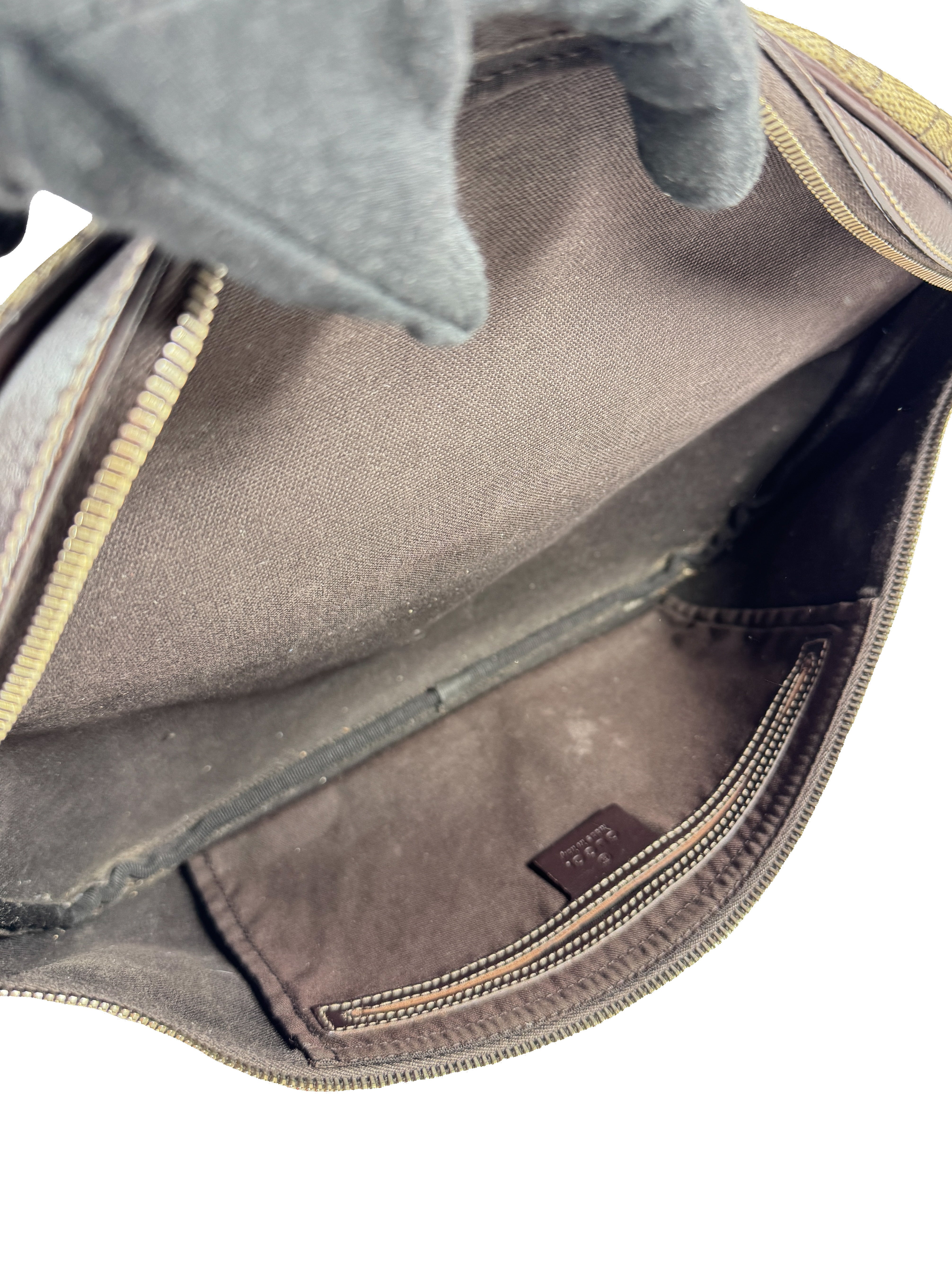 Gucci brown coated canvas GG belt bag 211110001998