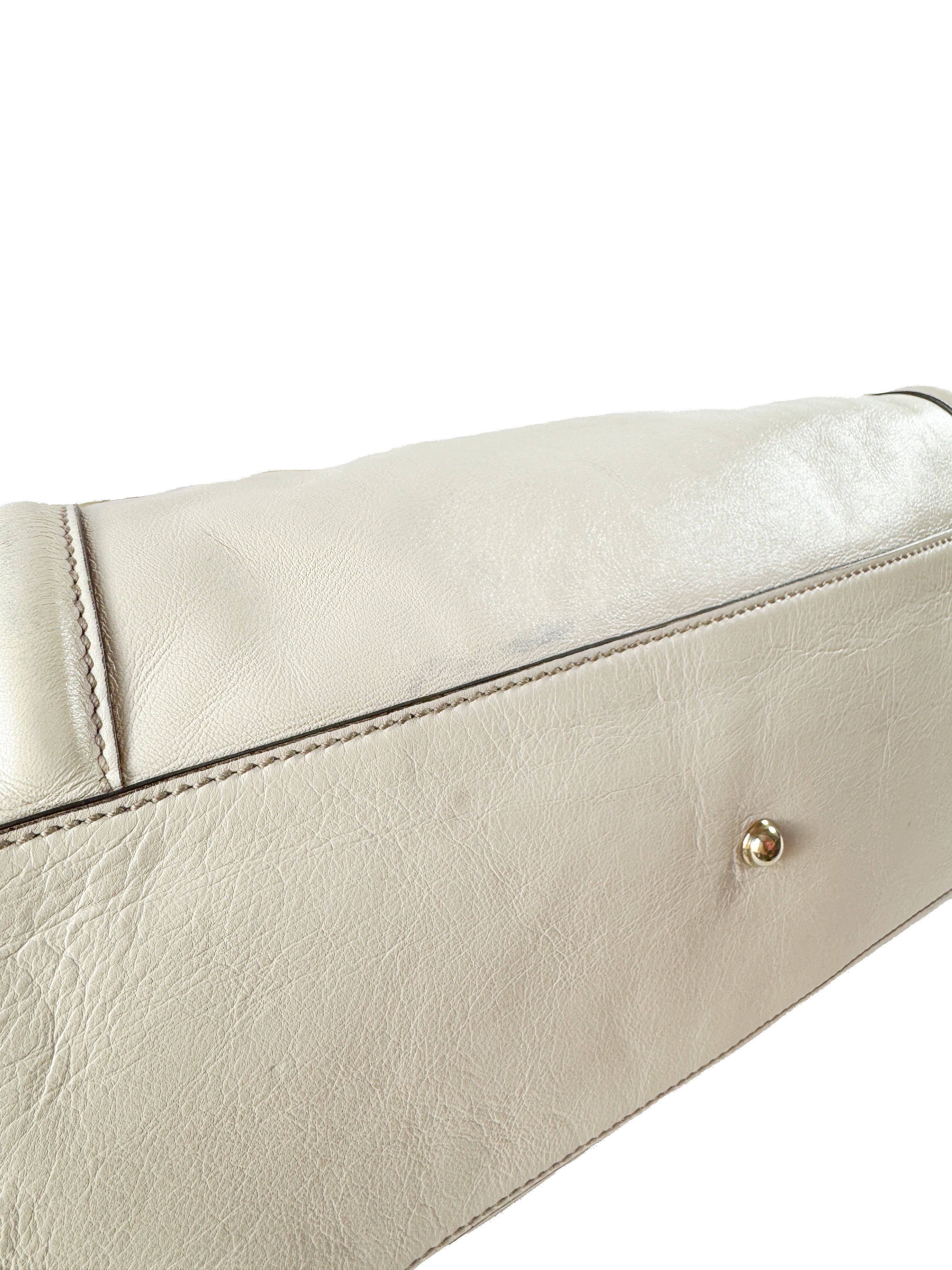 Gucci cream Britt leather shoulder bag 213317 *as is*