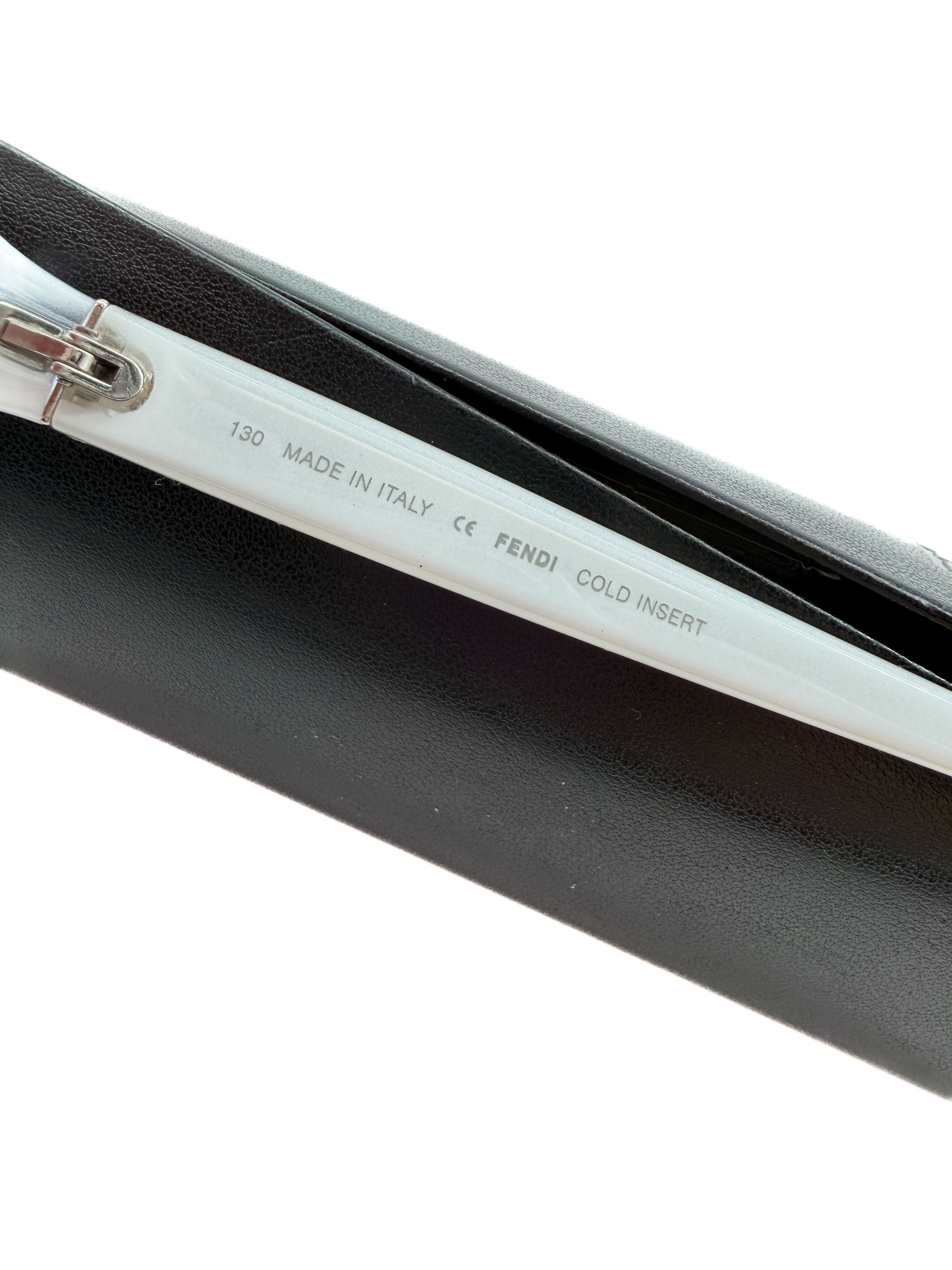 Fendi Zucca white eyeglasses frames CASE