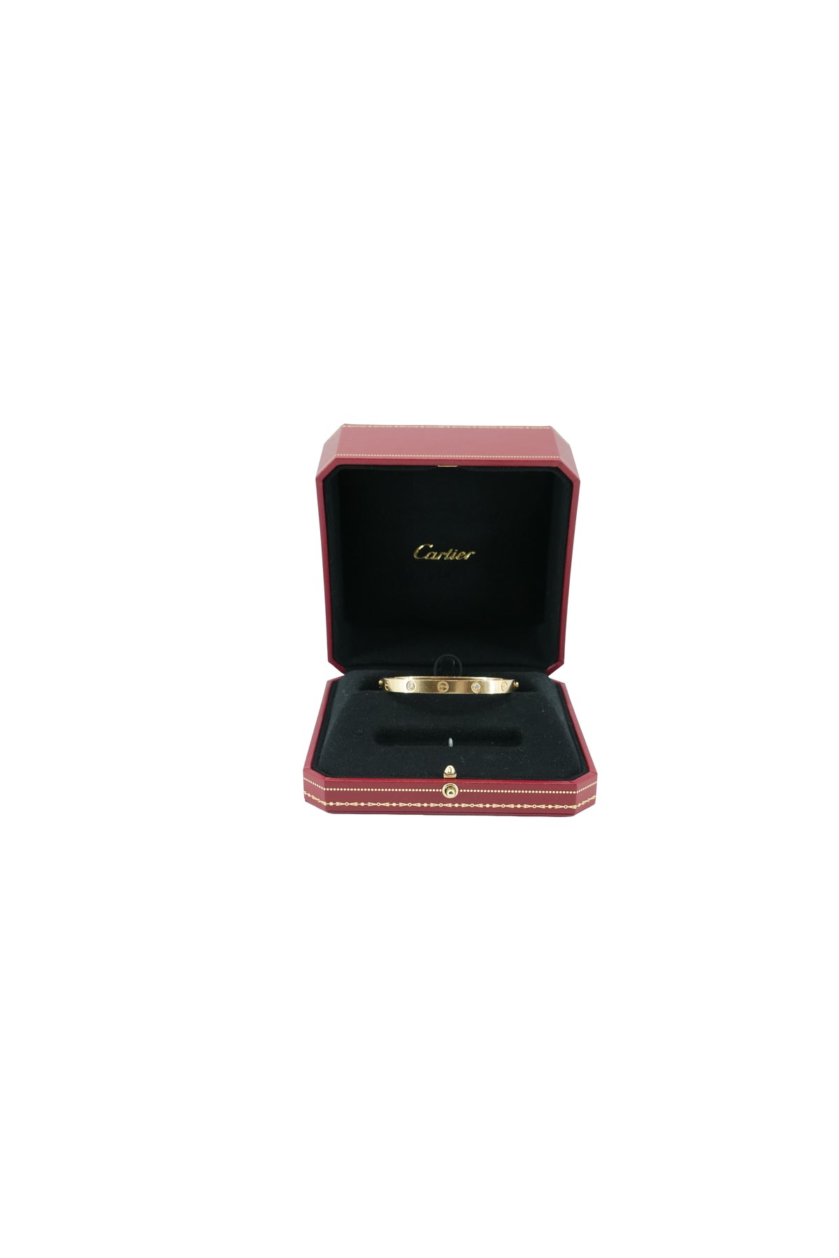 Cartier love 4 diamond 18k yellow gold bracelet size 17 PKZ936