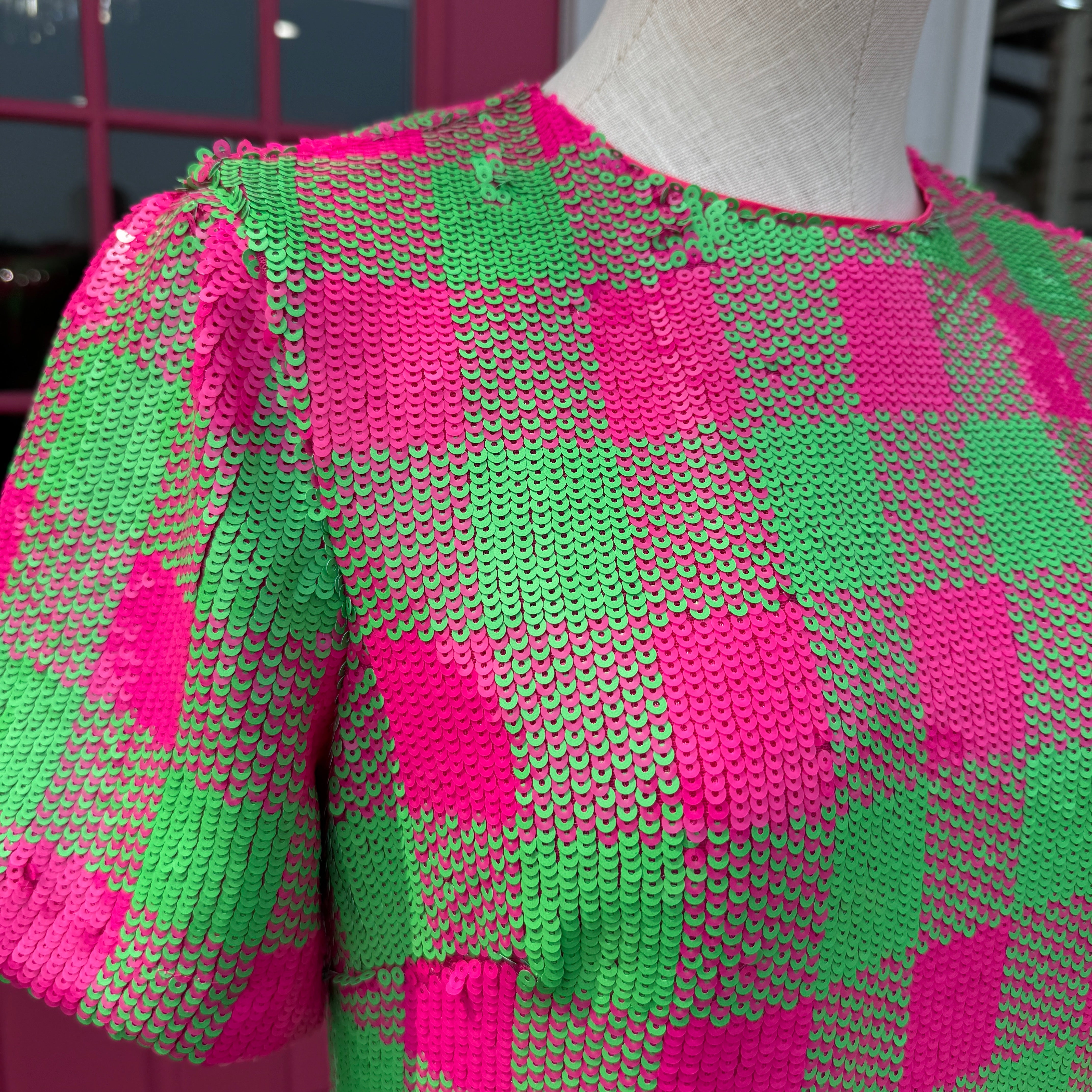 Trina Turk green pink Lupine dress size 4 NWT