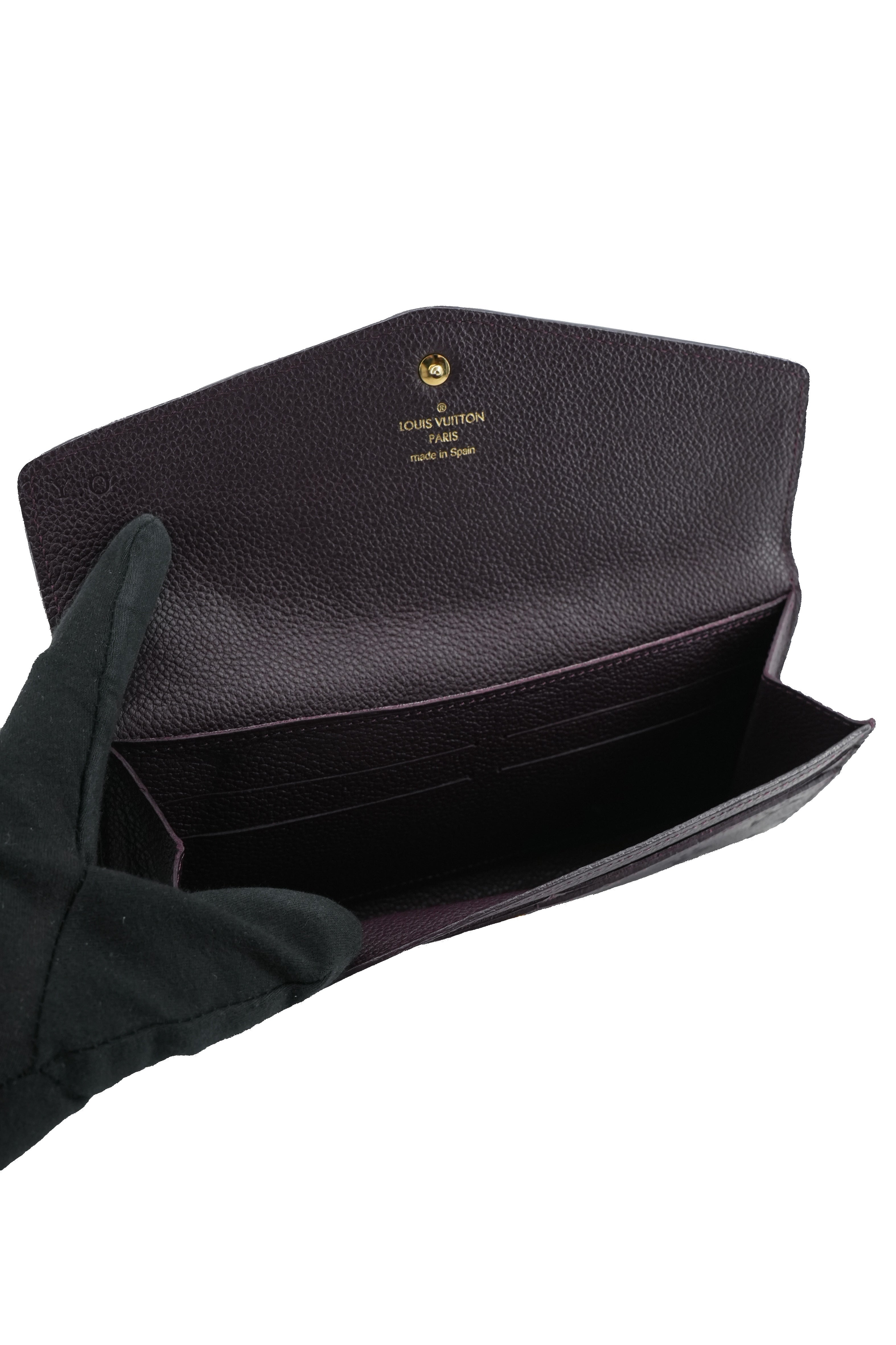 Louis Vuitton monogram Empreinte dark purple Curieuse wallet with insert CA4102