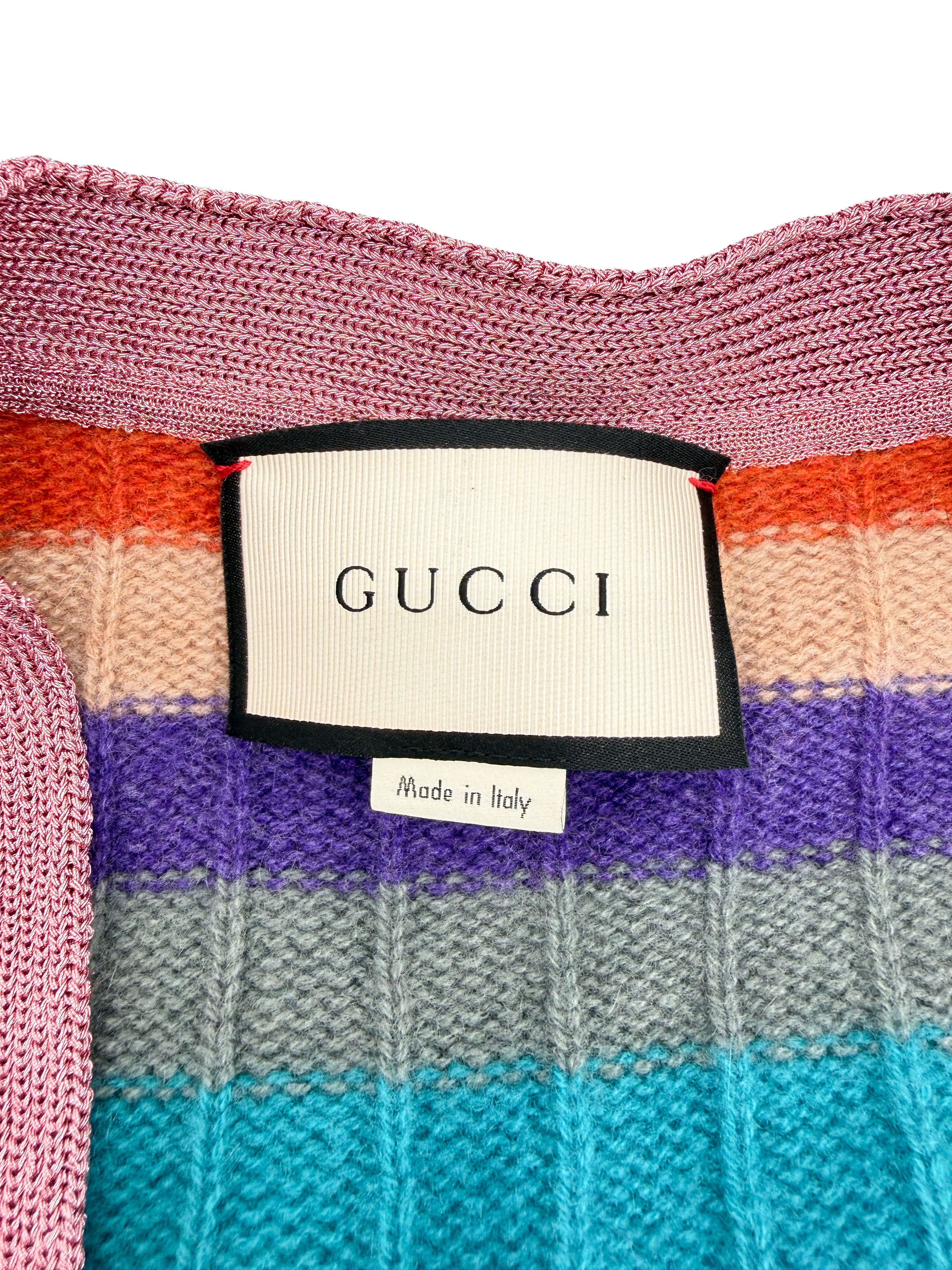 Gucci multicolor striped cardigan size M