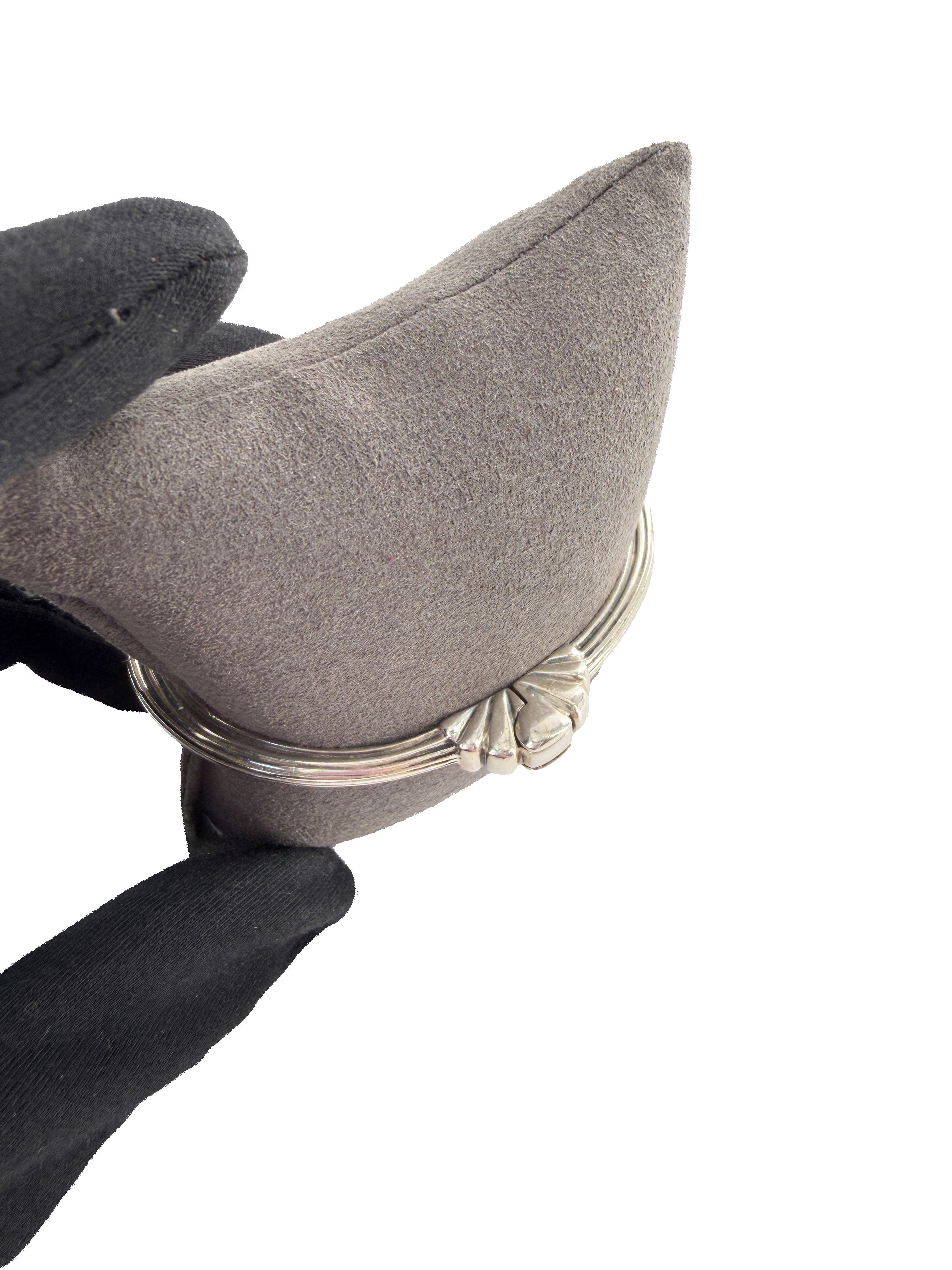 Lagos sterling silver, 18k gold, black onyx hinged cuff bracelet