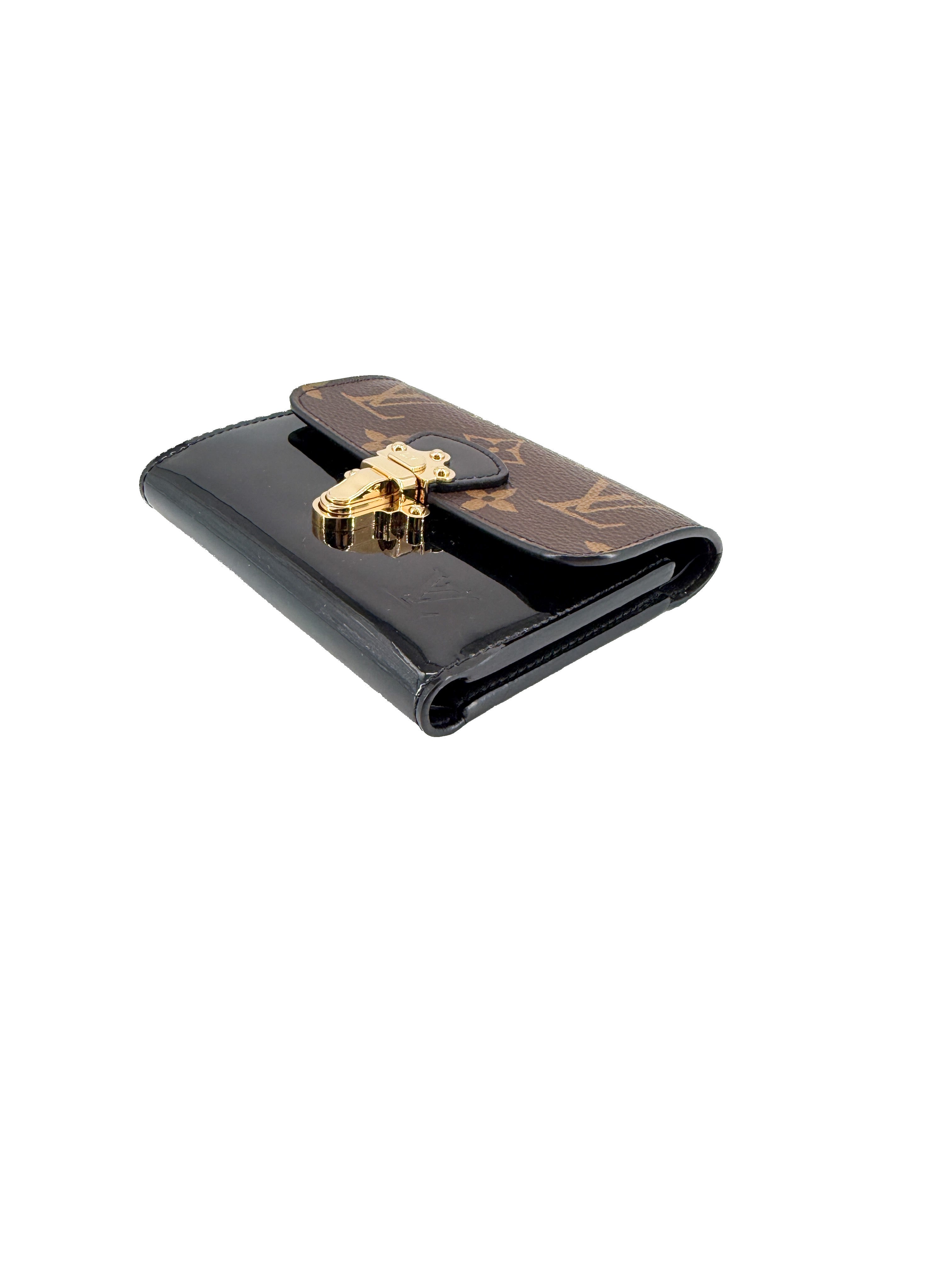 Louis Vuitton Cherrywood vernis compact wallet NZ4119