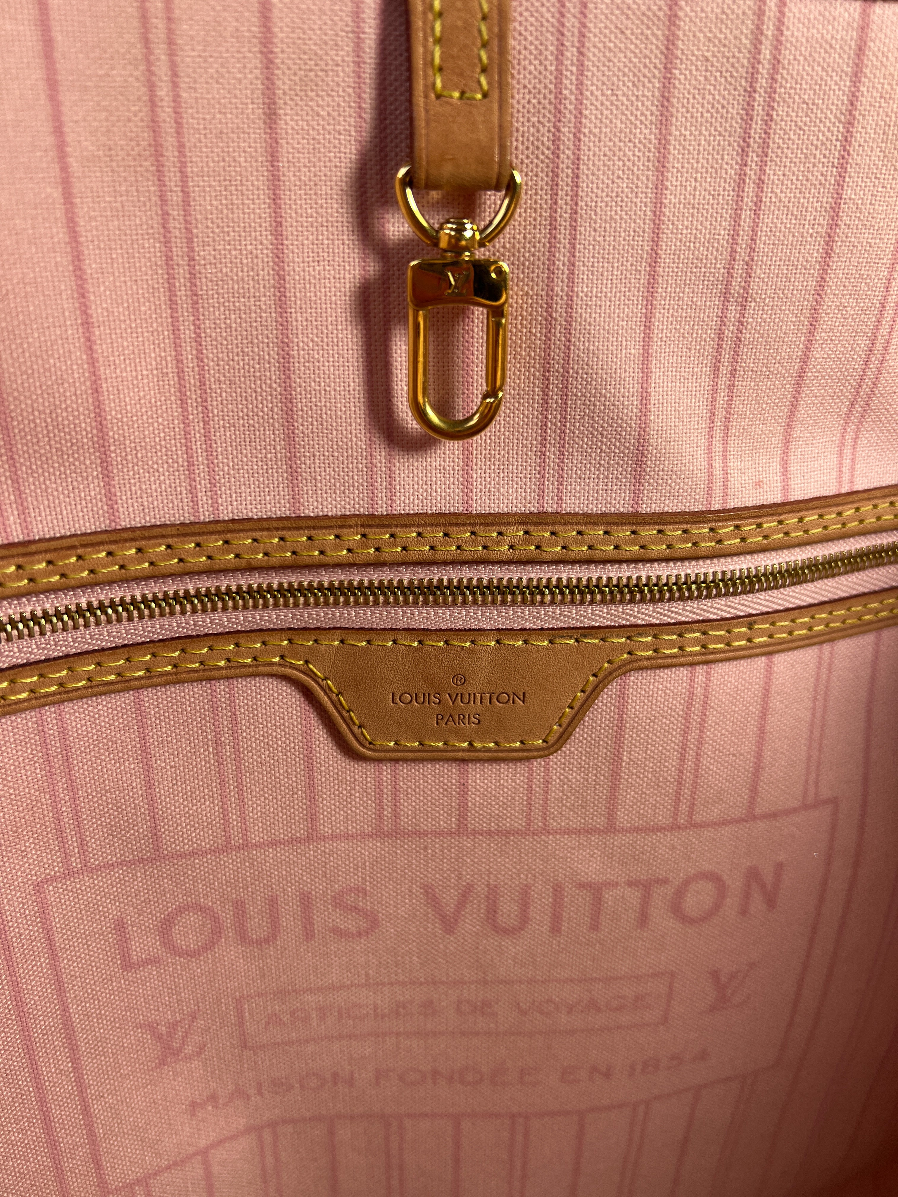 Louis Vuitton damier azur neverfull GM 2021 rose ballerine