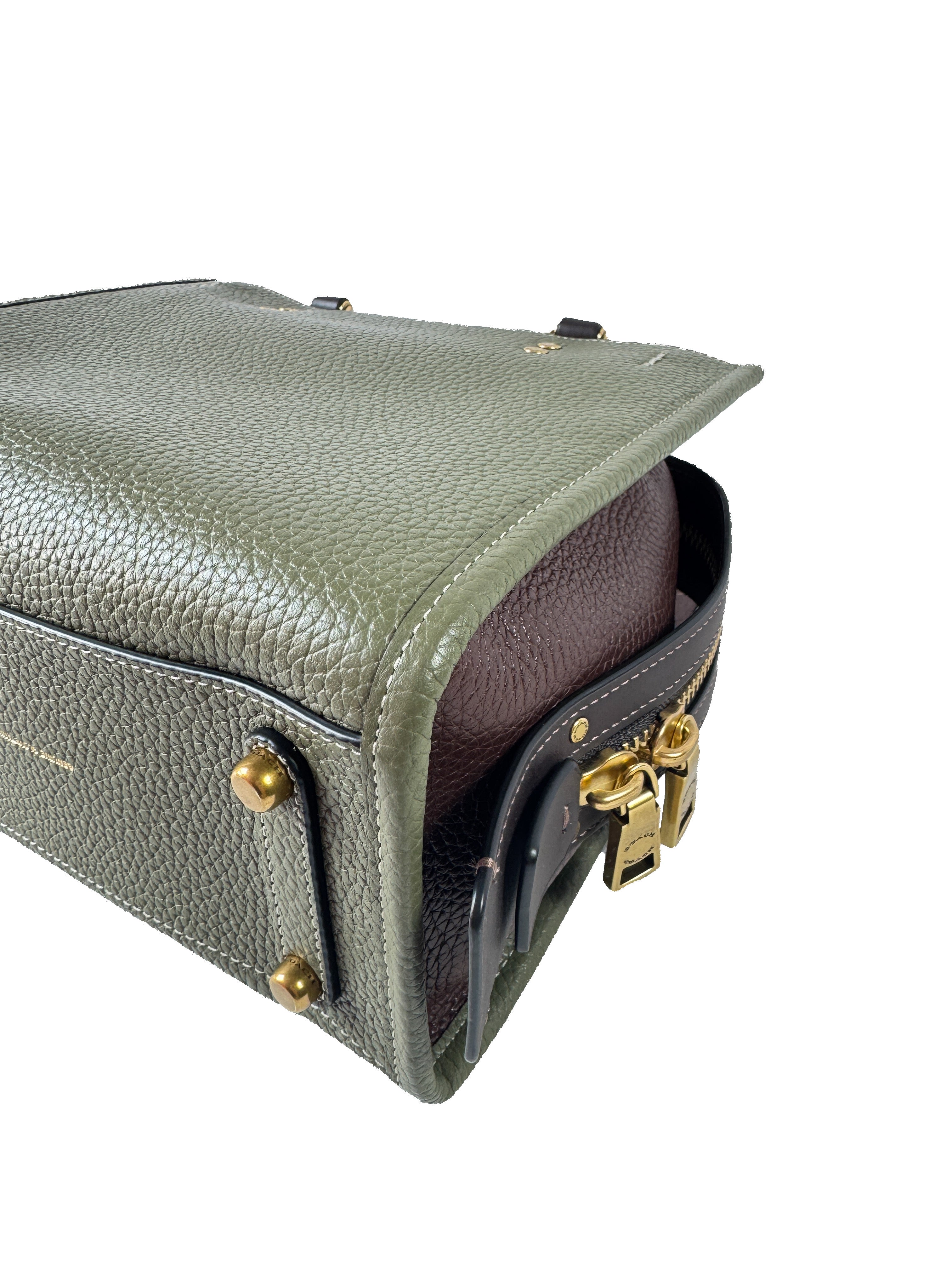 Coach Rogue 25 olive/brown pebbled leather C1764 NWOT