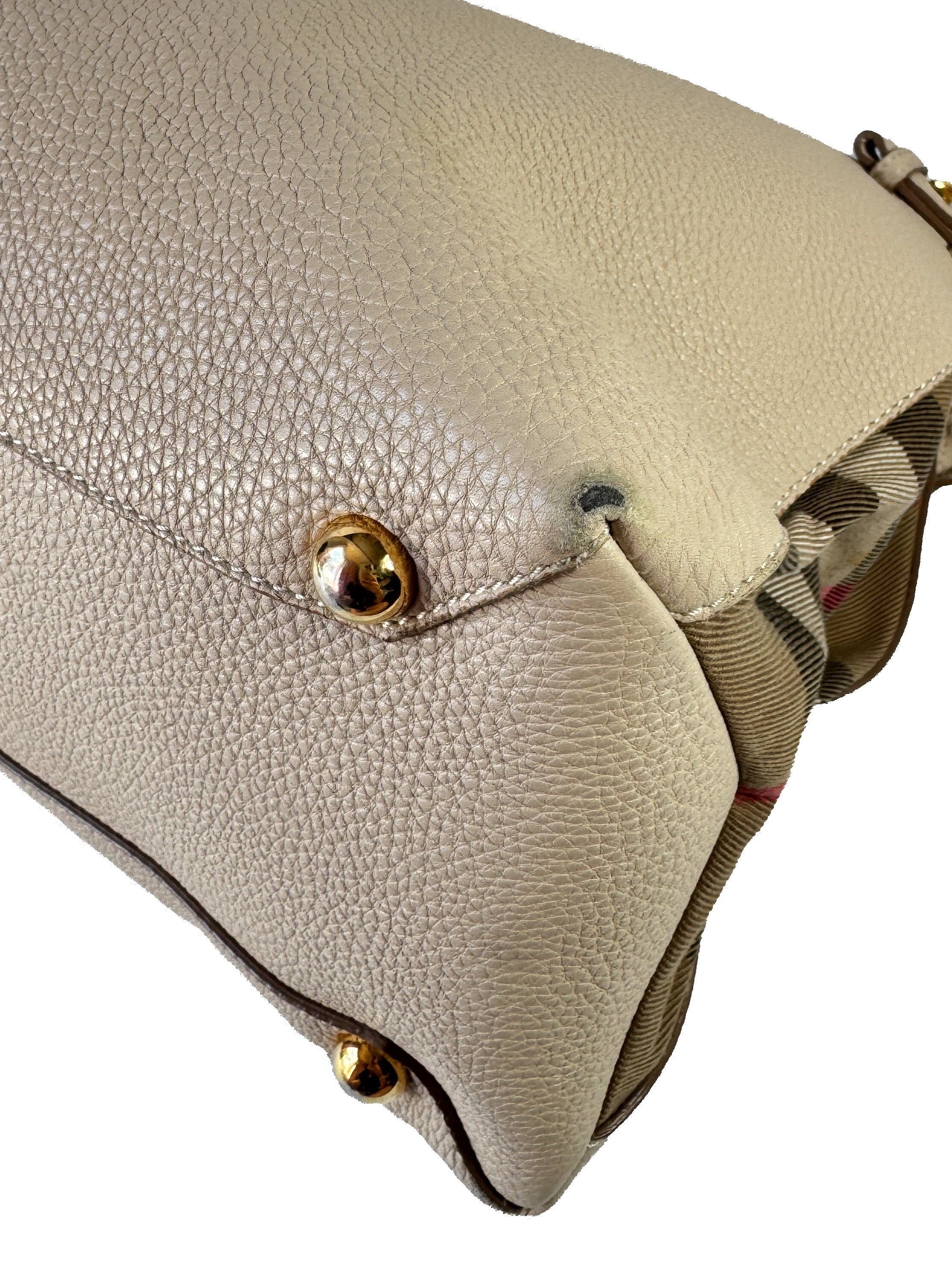 Burberry beige Nova Check Banner satchel