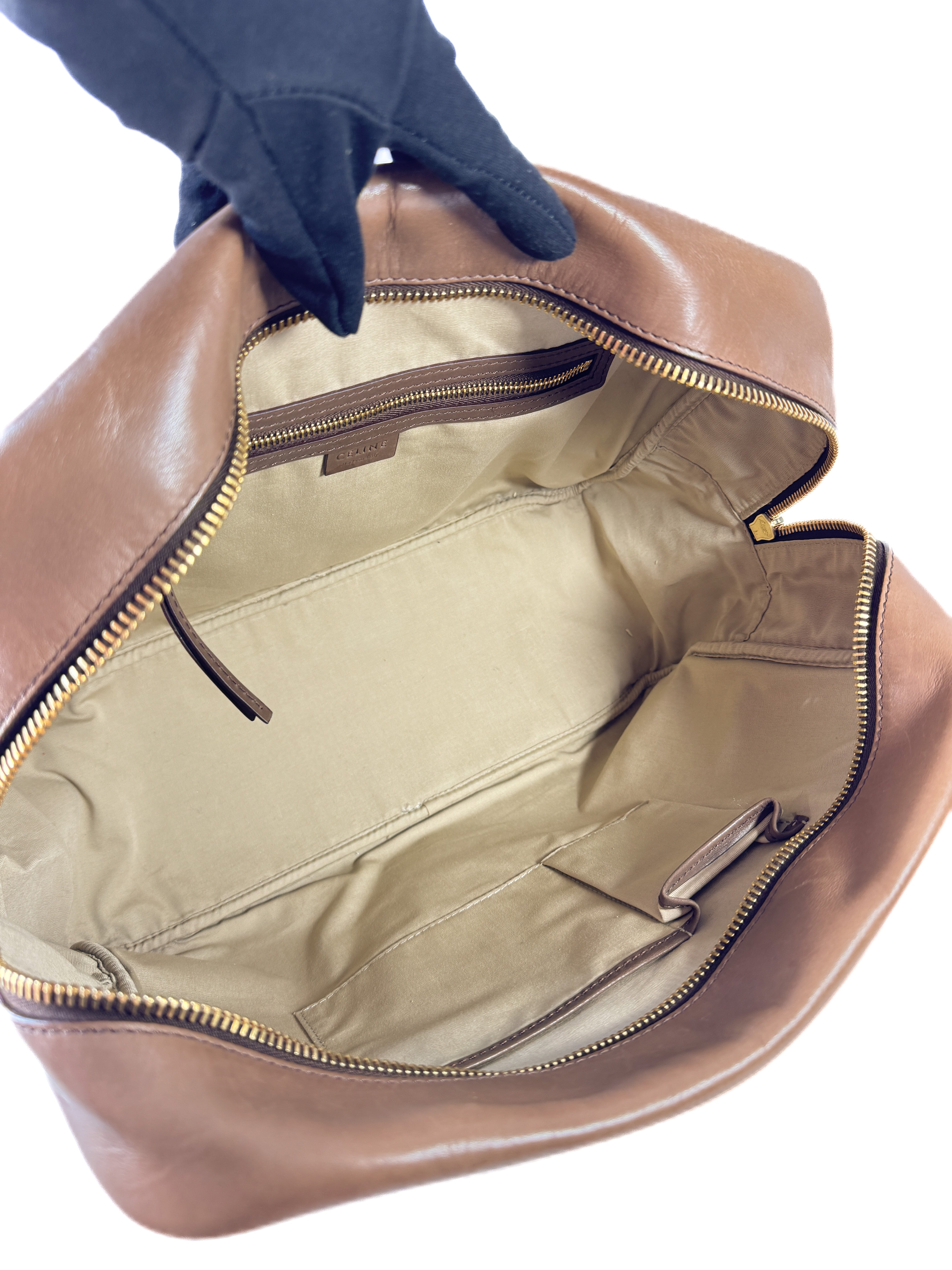 Celine 2 tone brown leather bag WPA0140